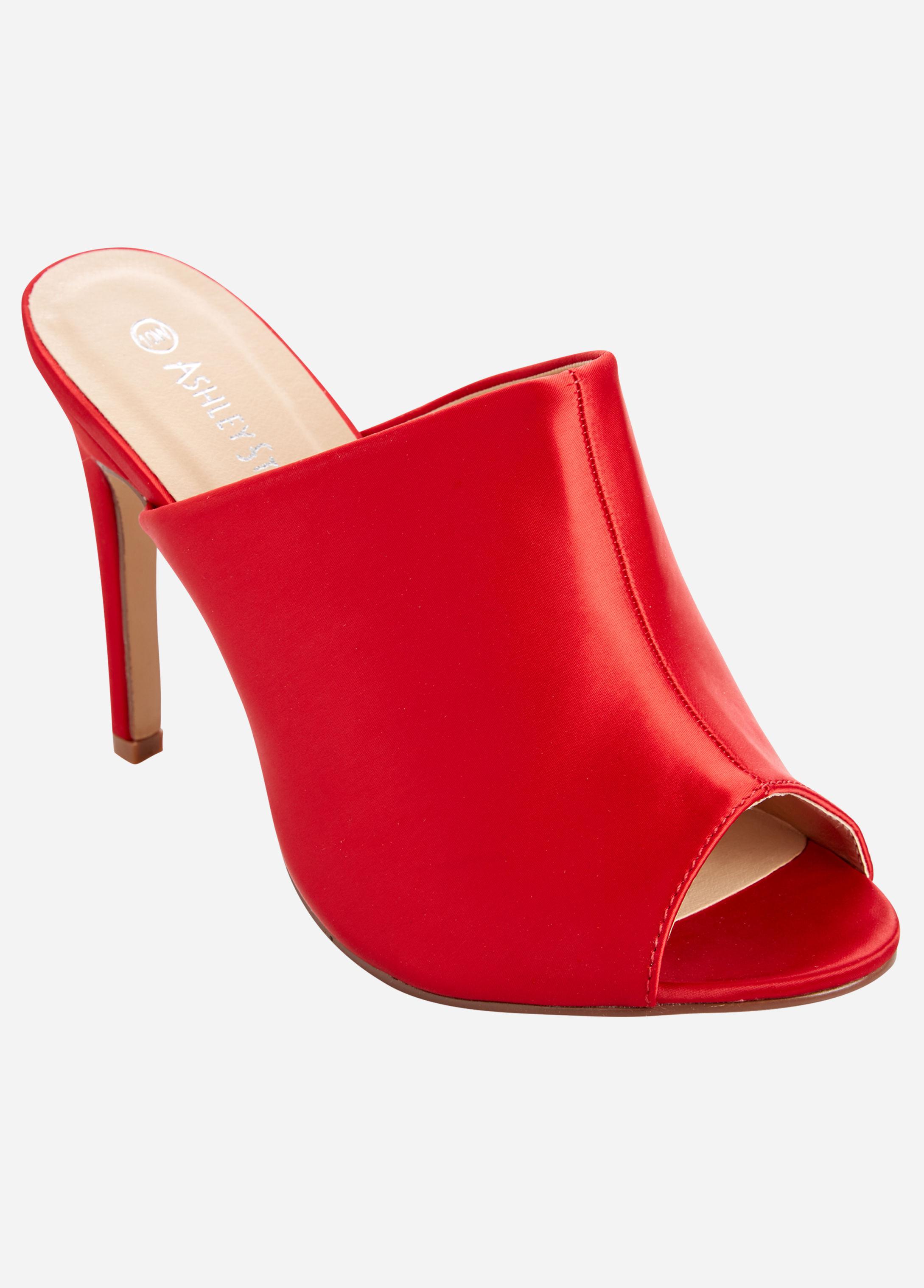 wide width high heel mules