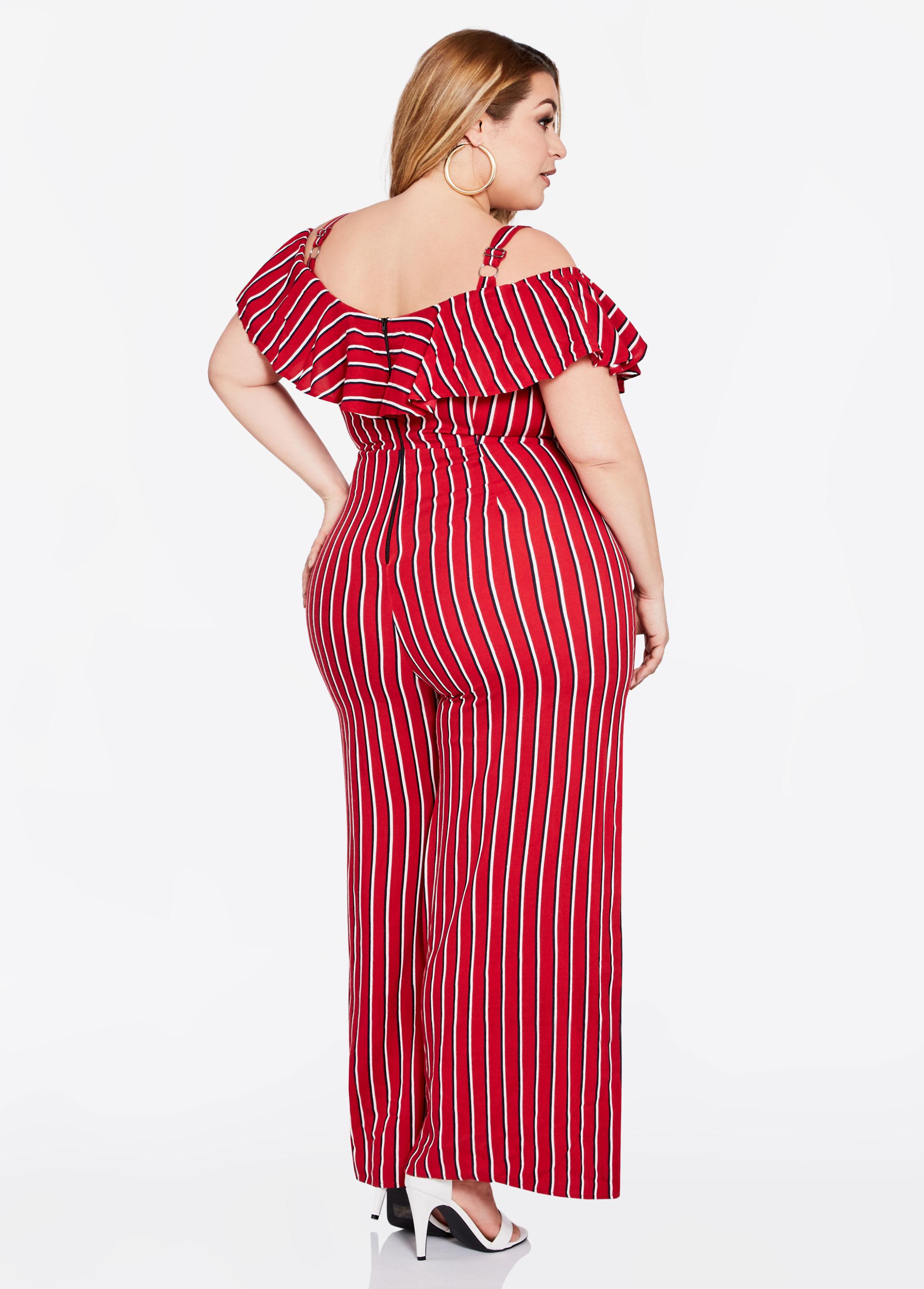 ashley stewart red jumpsuit