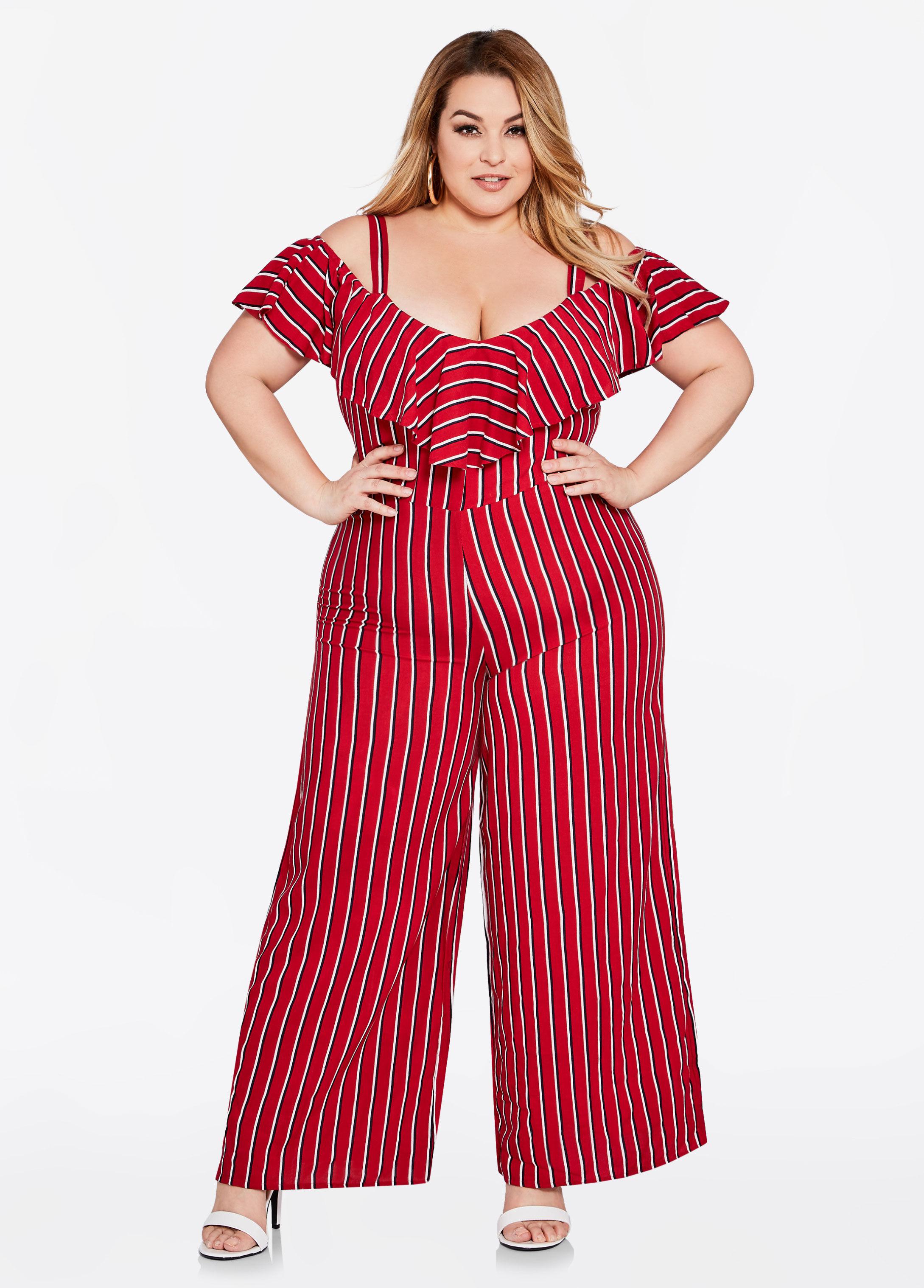 ashley stewart red jumpsuit