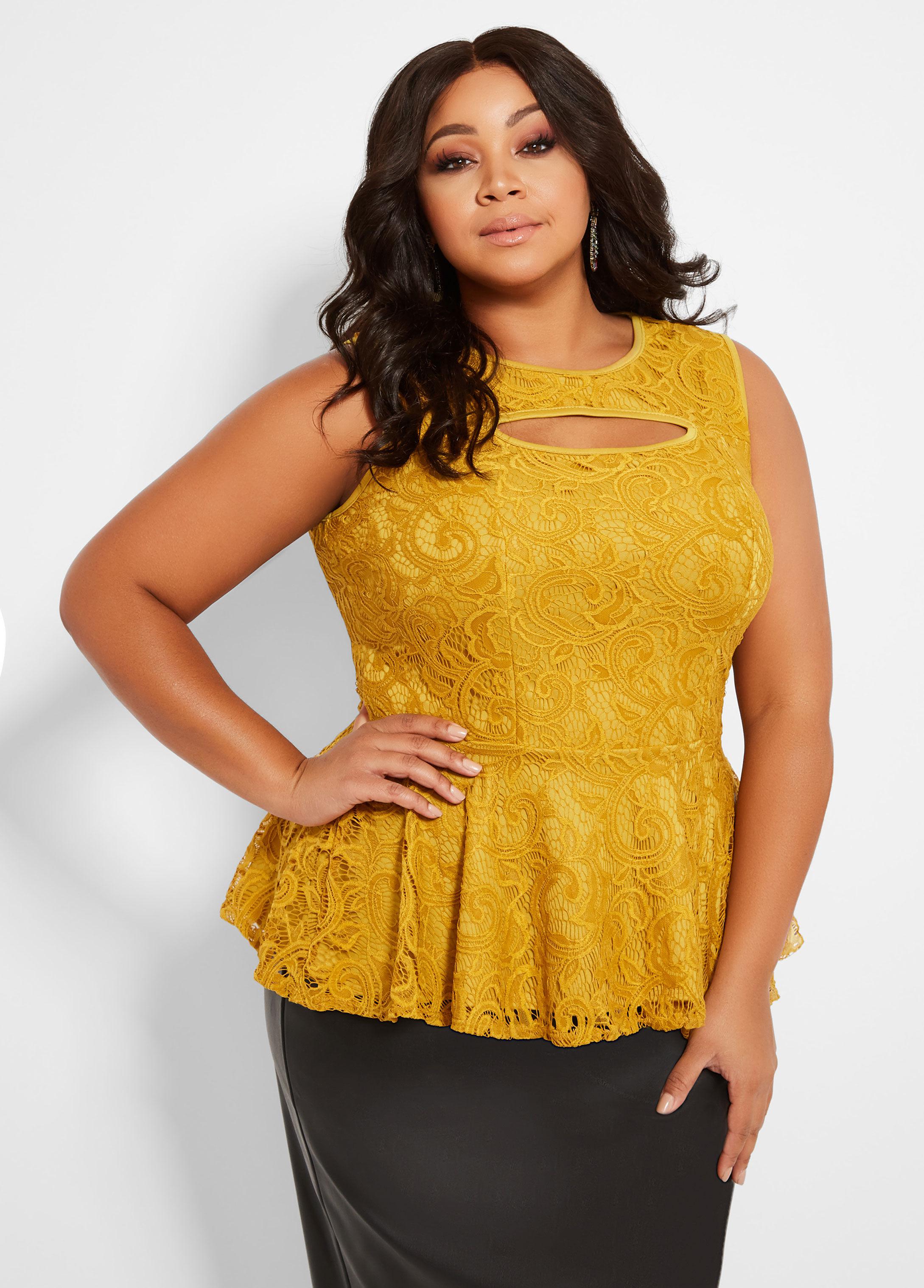 ashley stewart peplum top