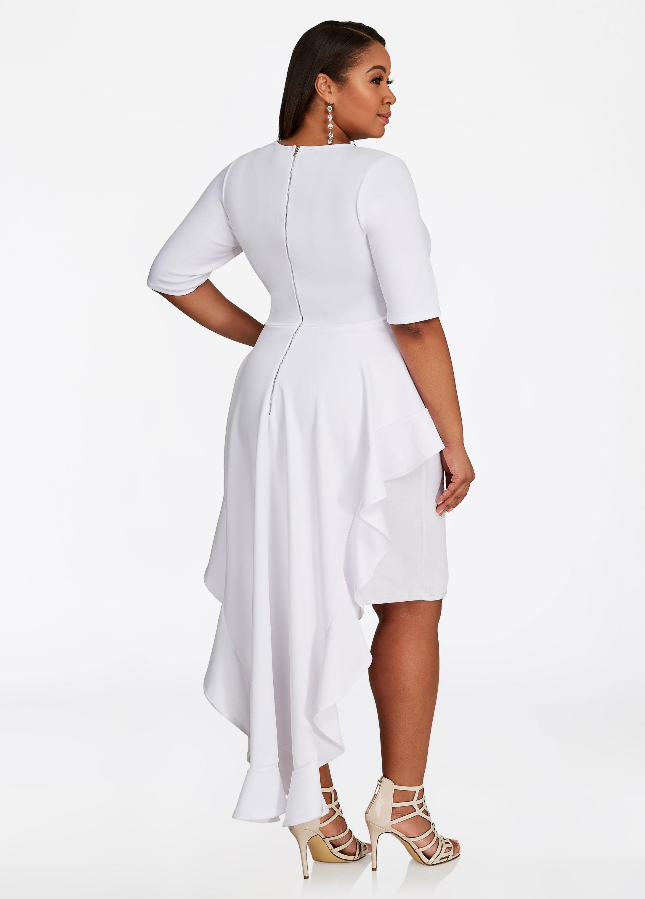 ashley stewart white dresses
