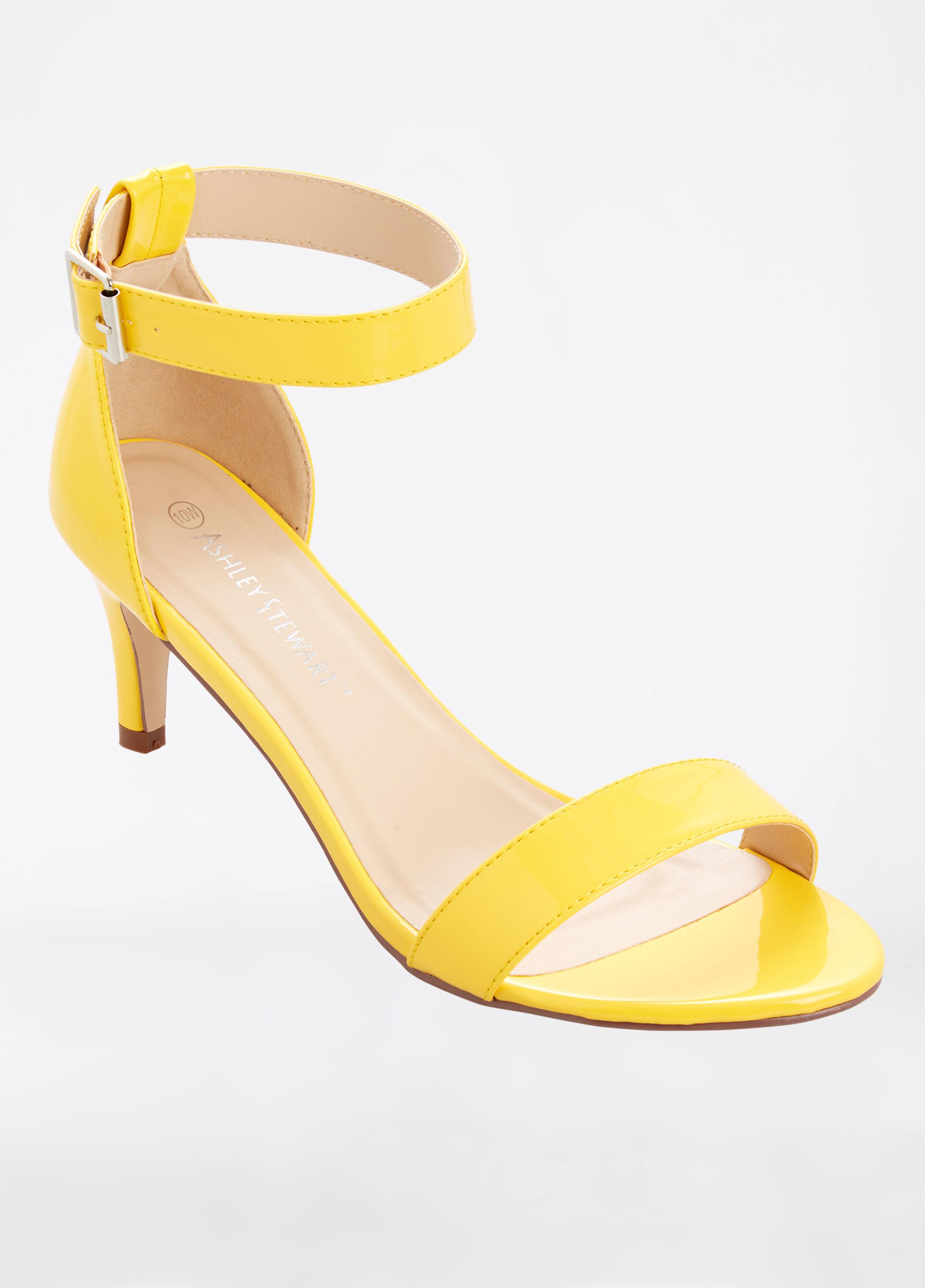 yellow wide width sandals