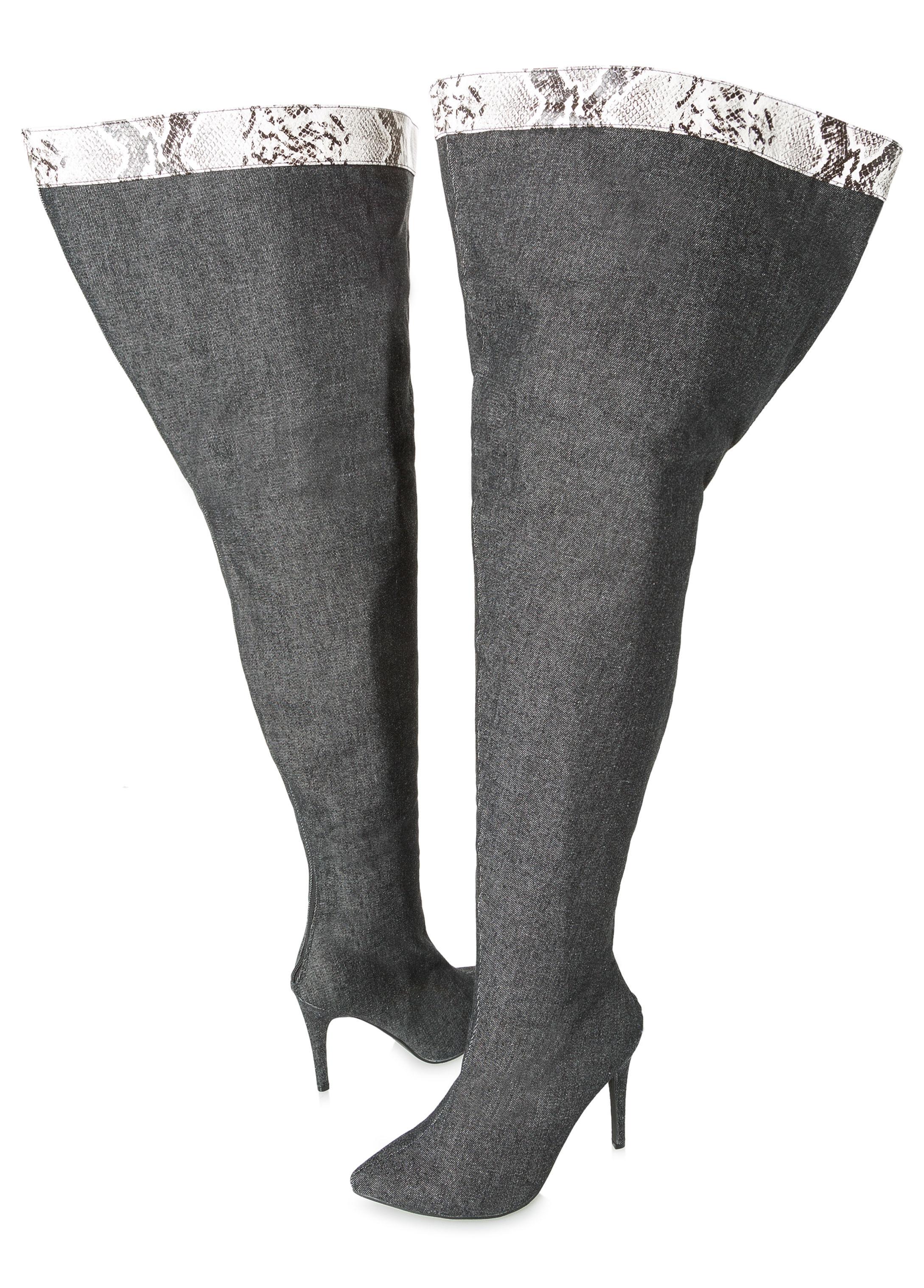 wide width wide calf thigh high boots