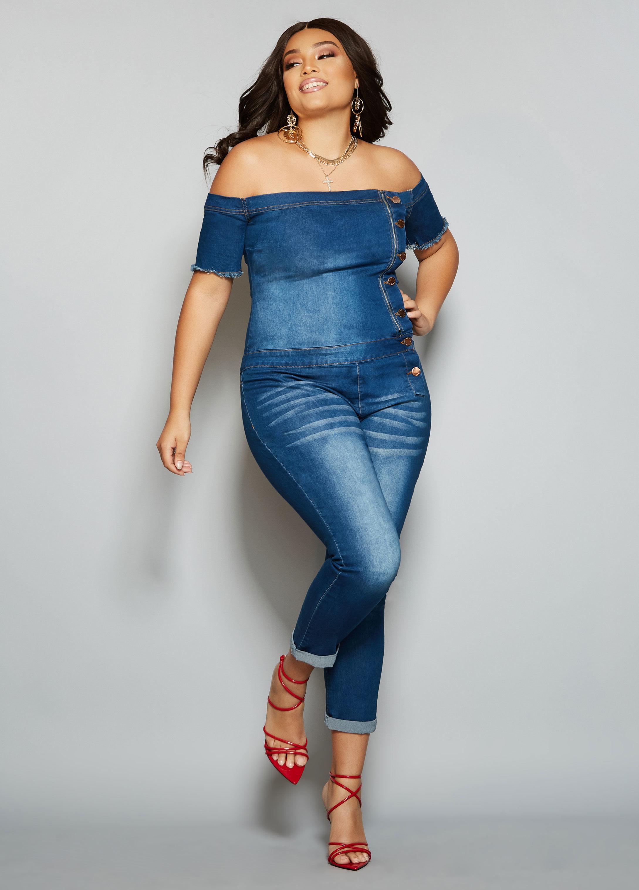 designer denim jumpsuits