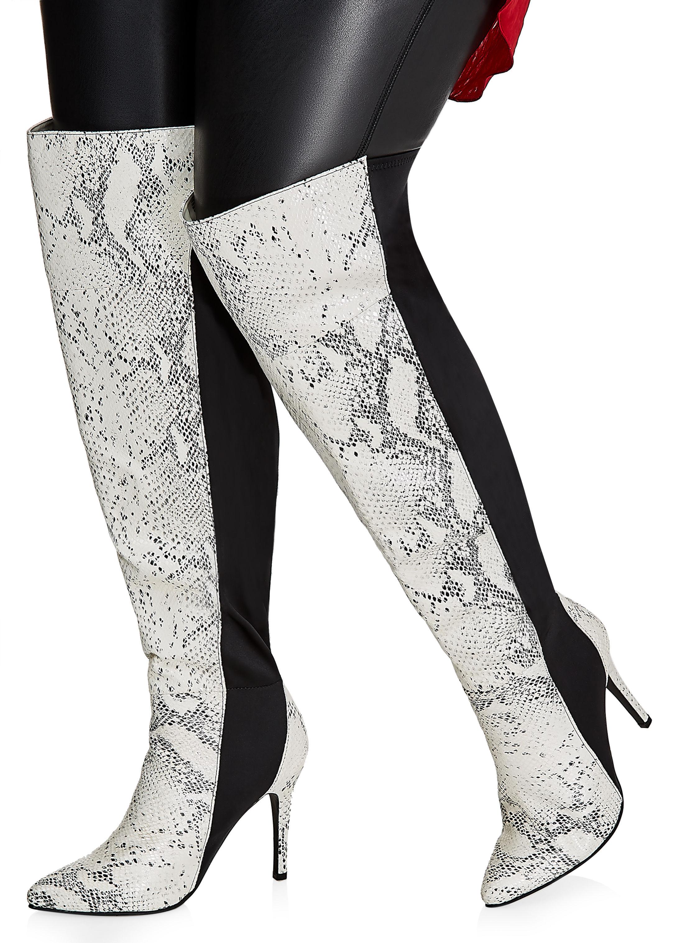 snakeskin calf boots