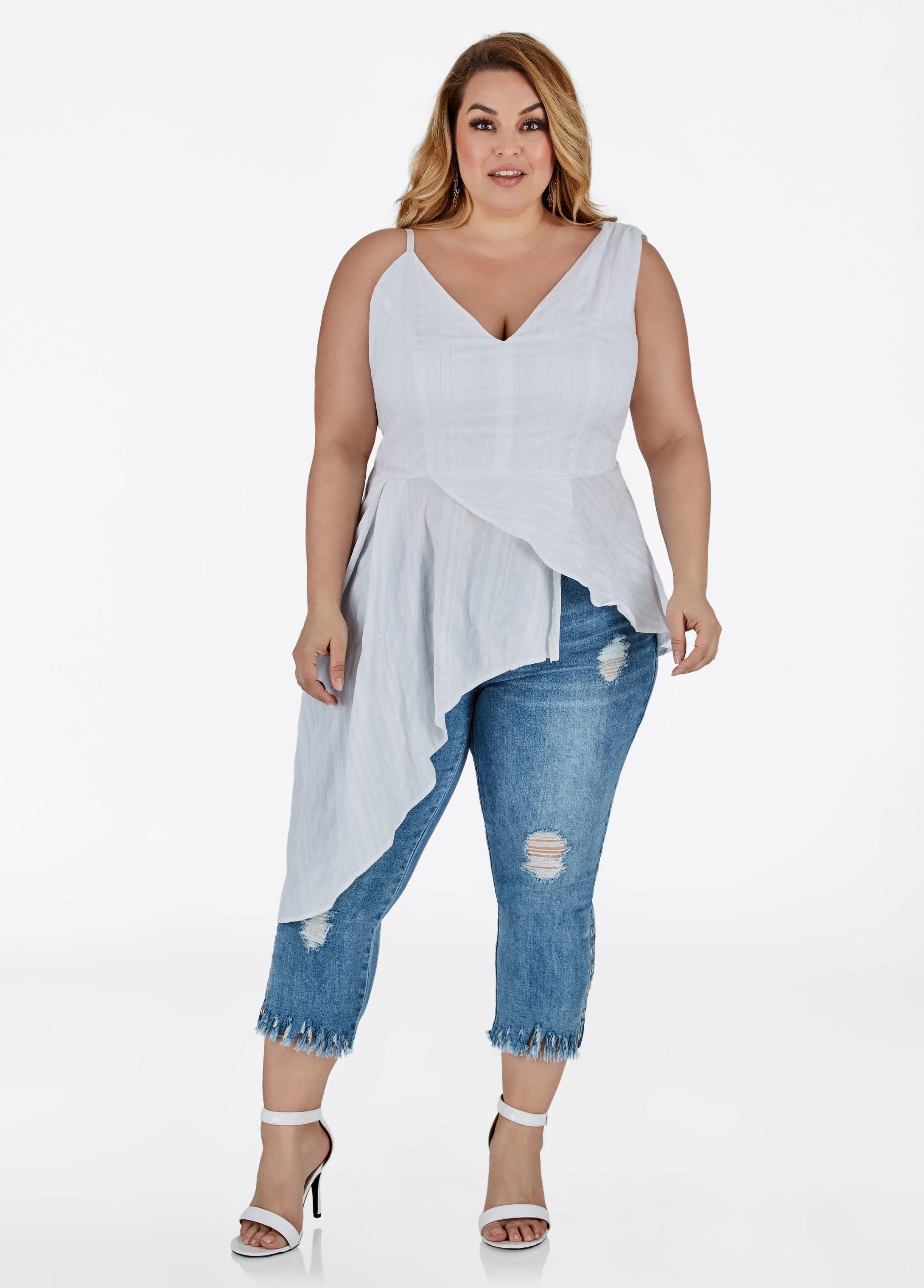 ashley stewart peplum top