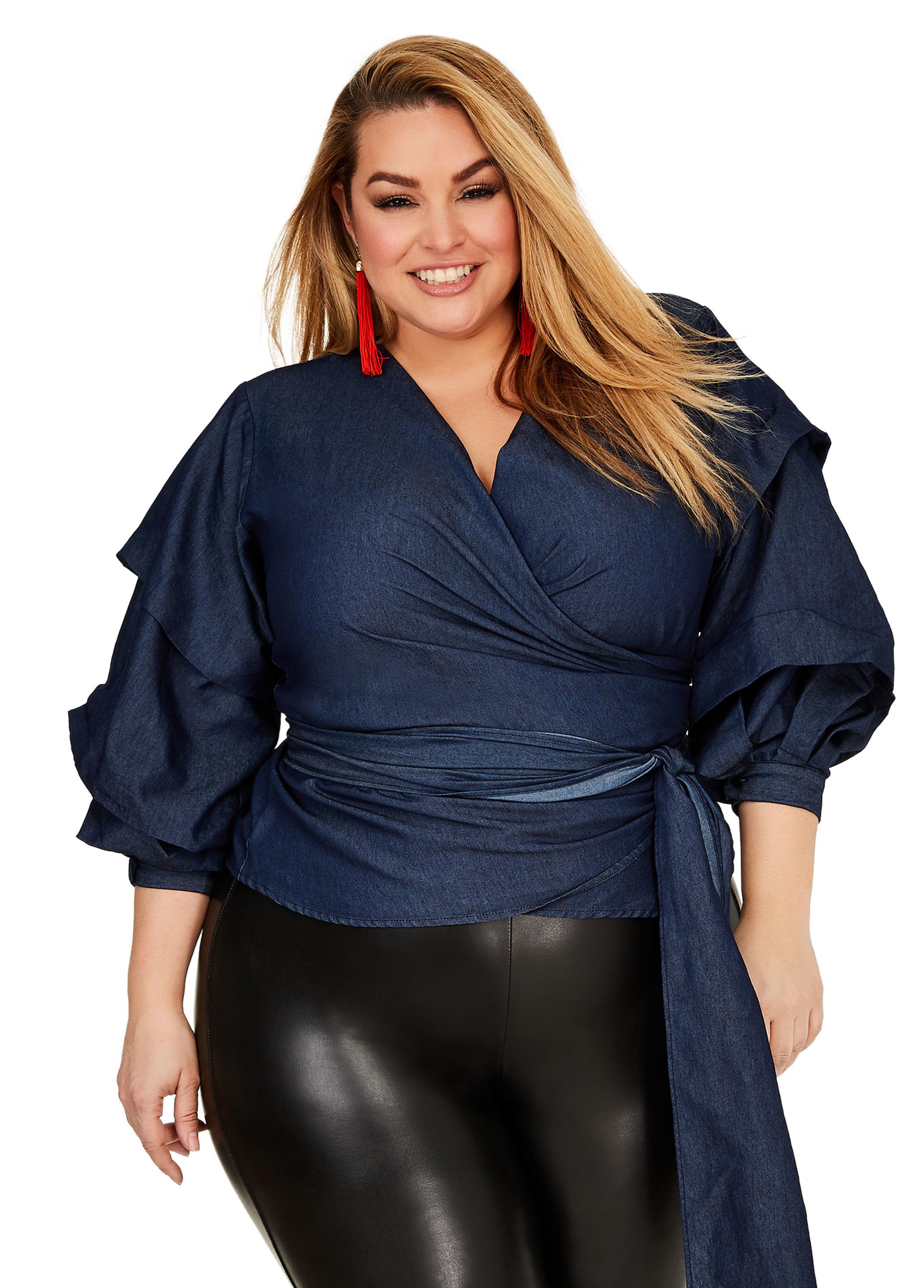 ashley stewart denim shirt