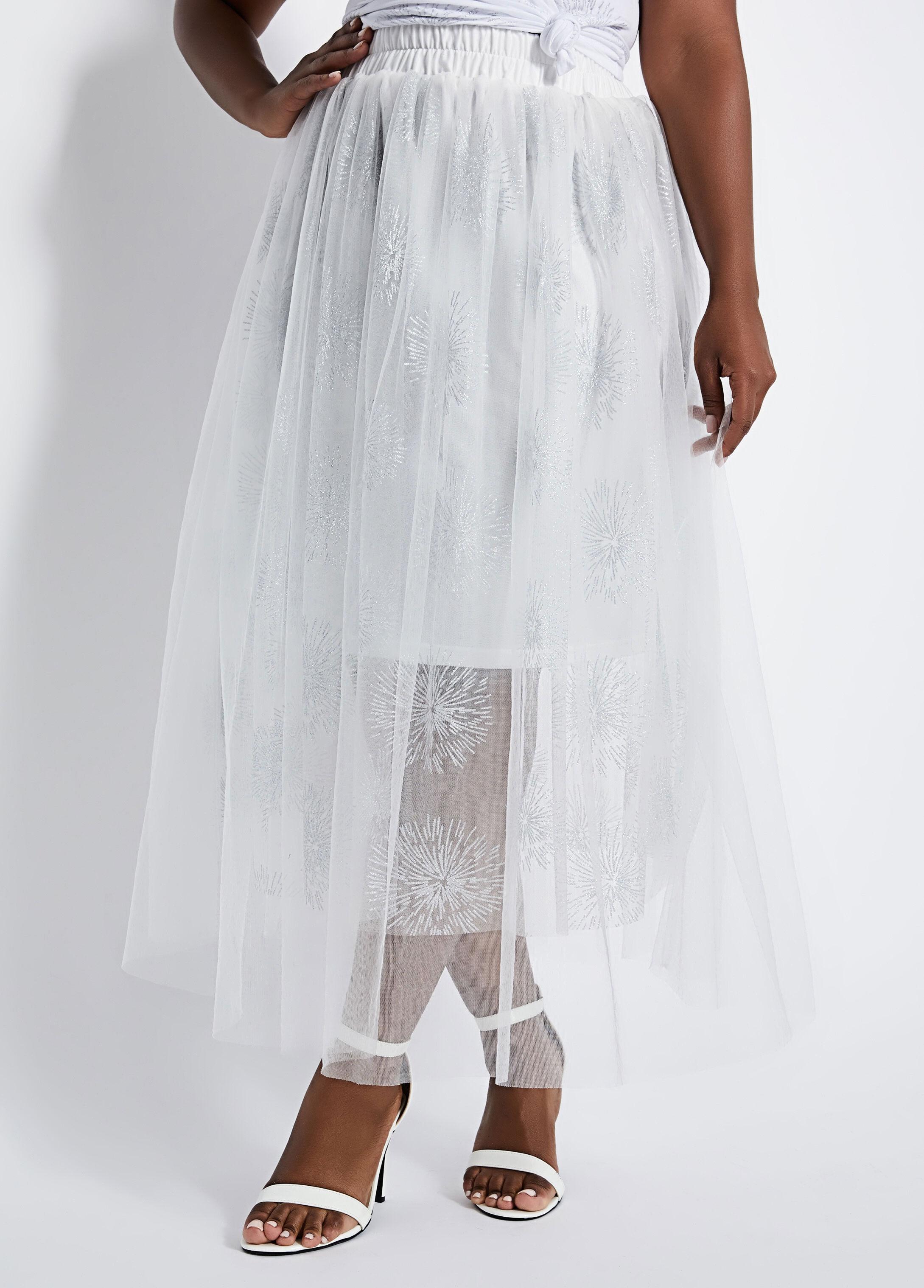 white tulle skirt plus size