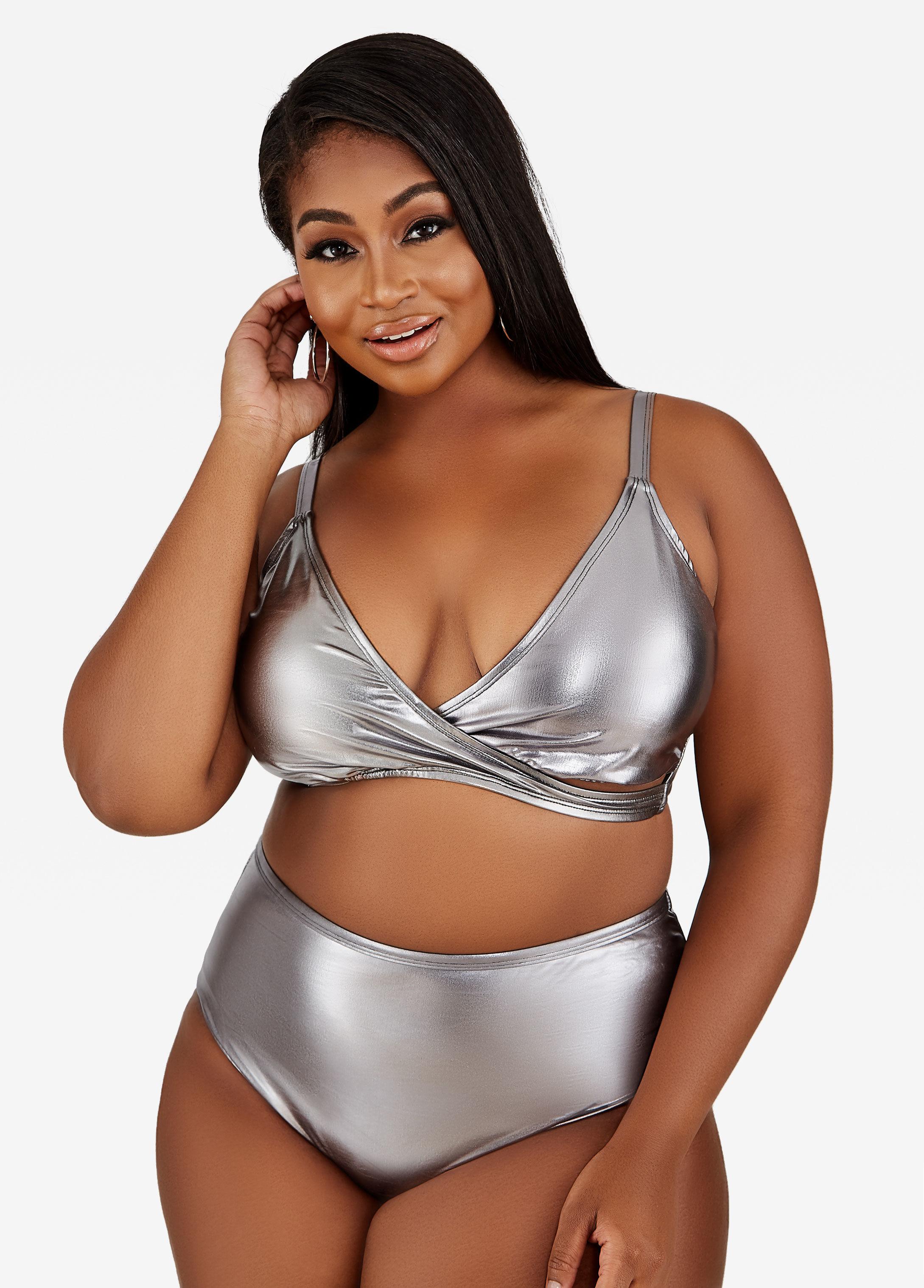 metallic swimsuit plus size