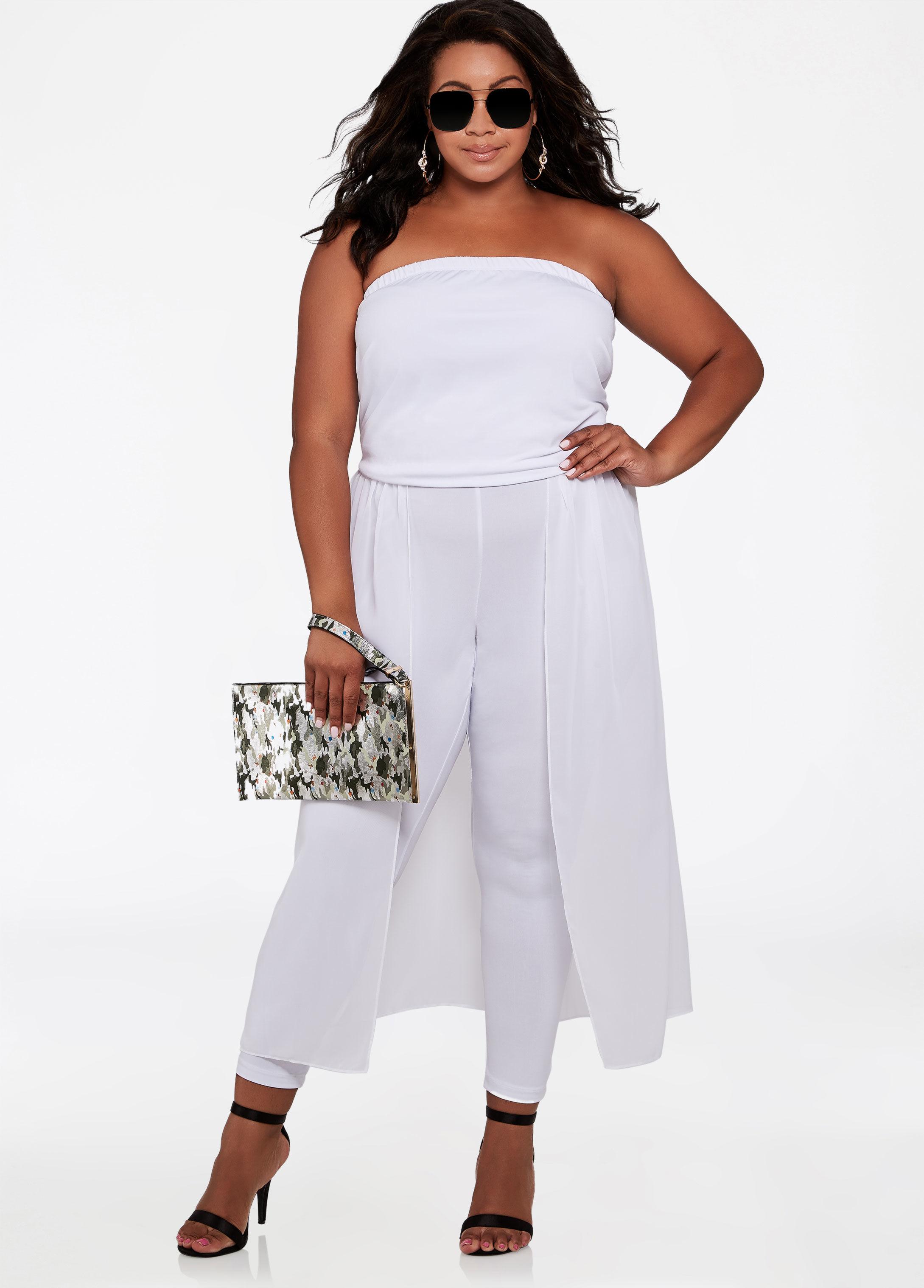 jumpsuit with maxi skirt overlay