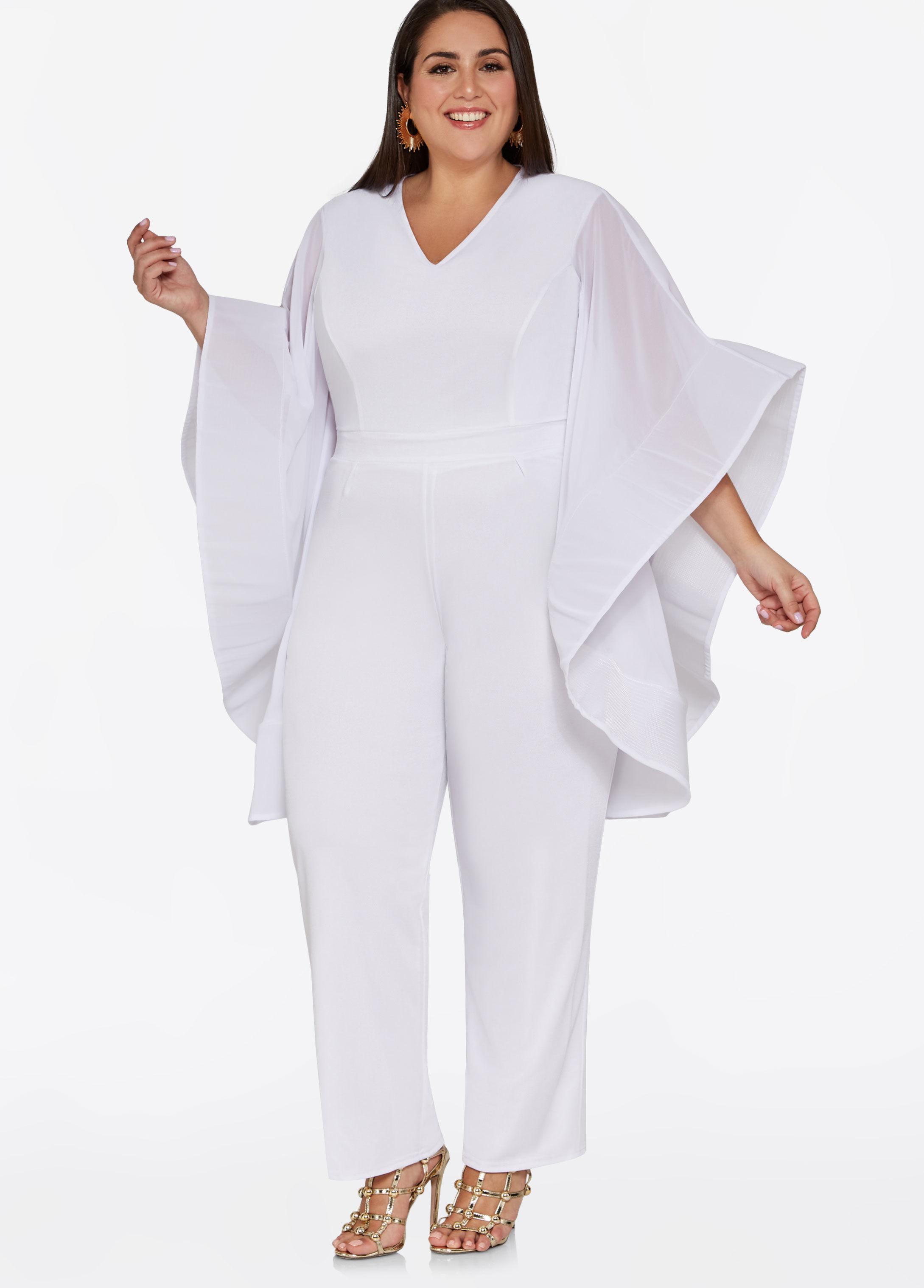 ashley stewart white jumpsuit