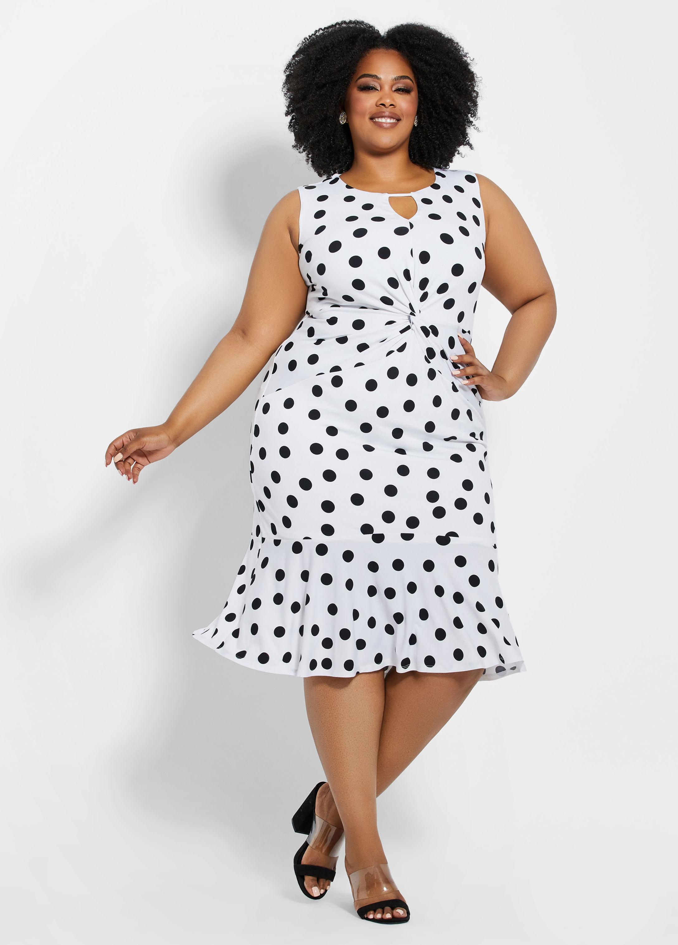 plus polka dot dress