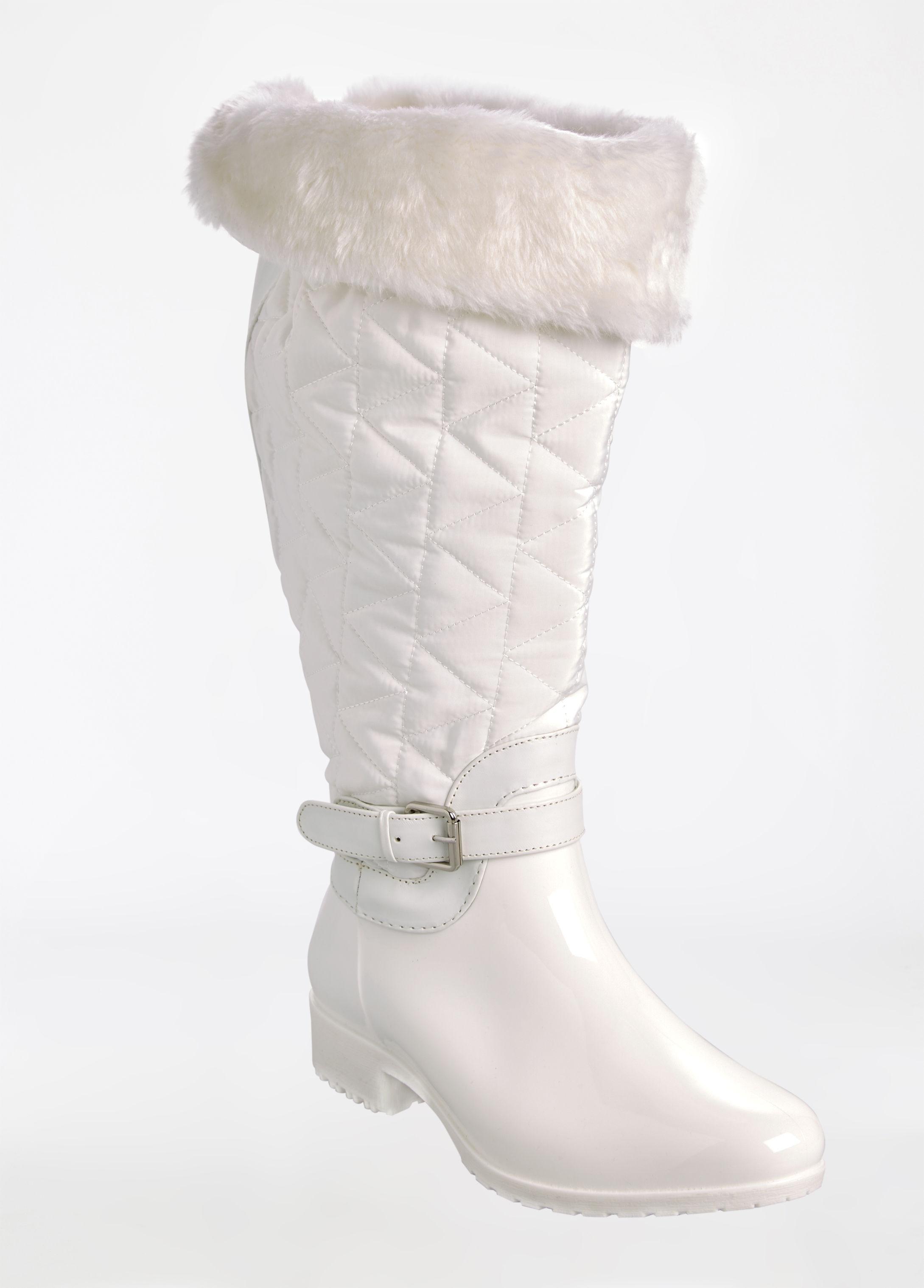 fur lined wide calf boots