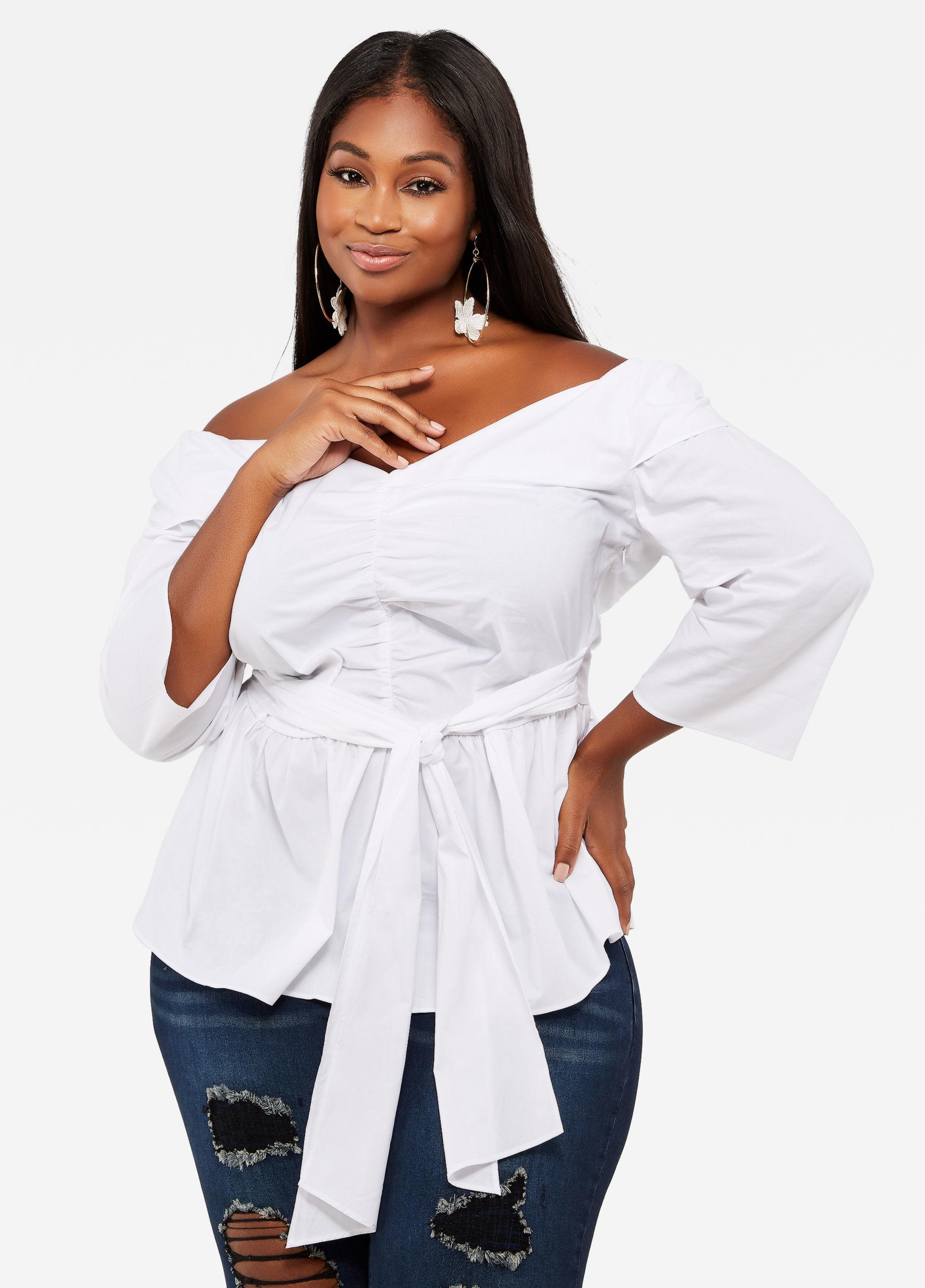 ashley stewart peplum top