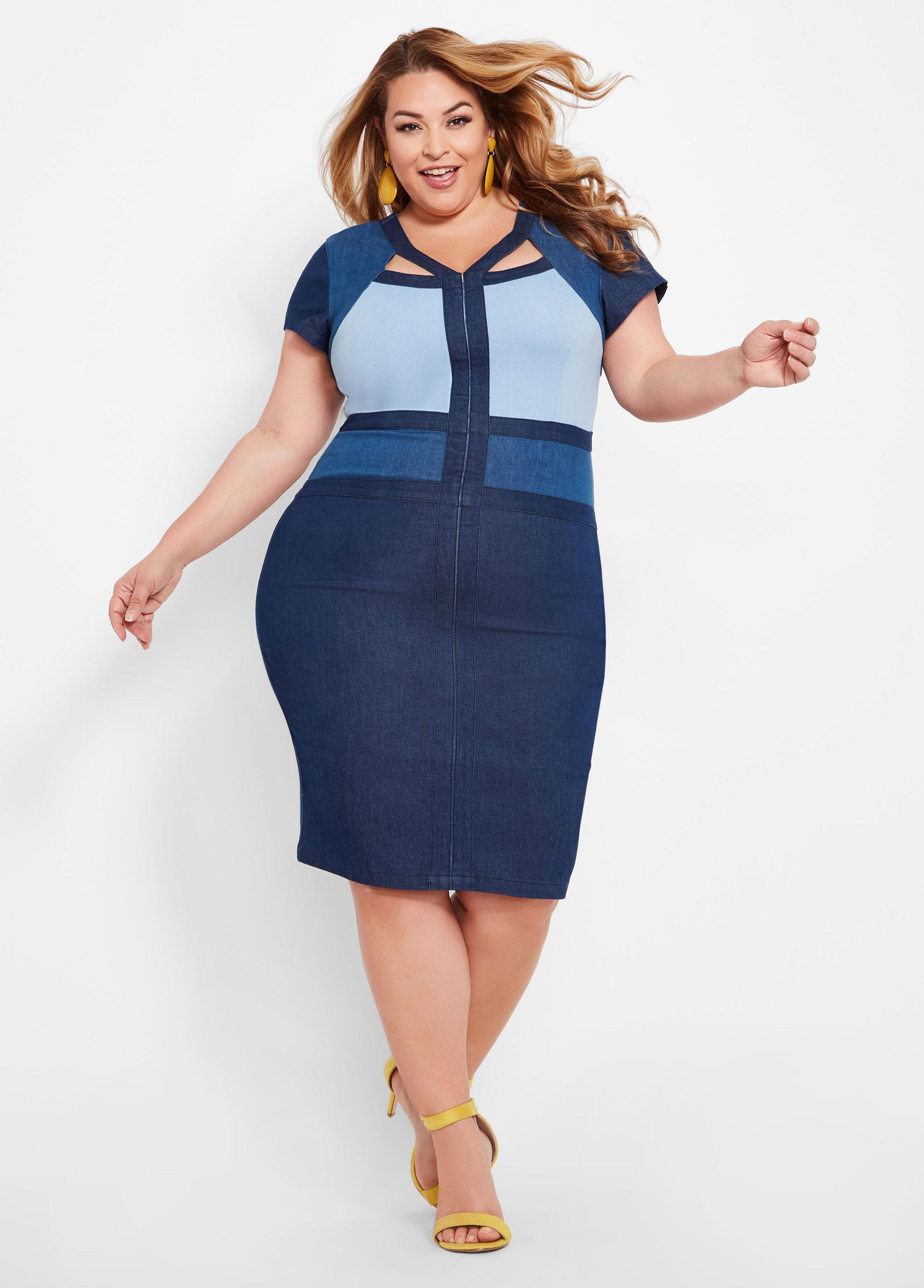 ashley stewart blue jean dresses