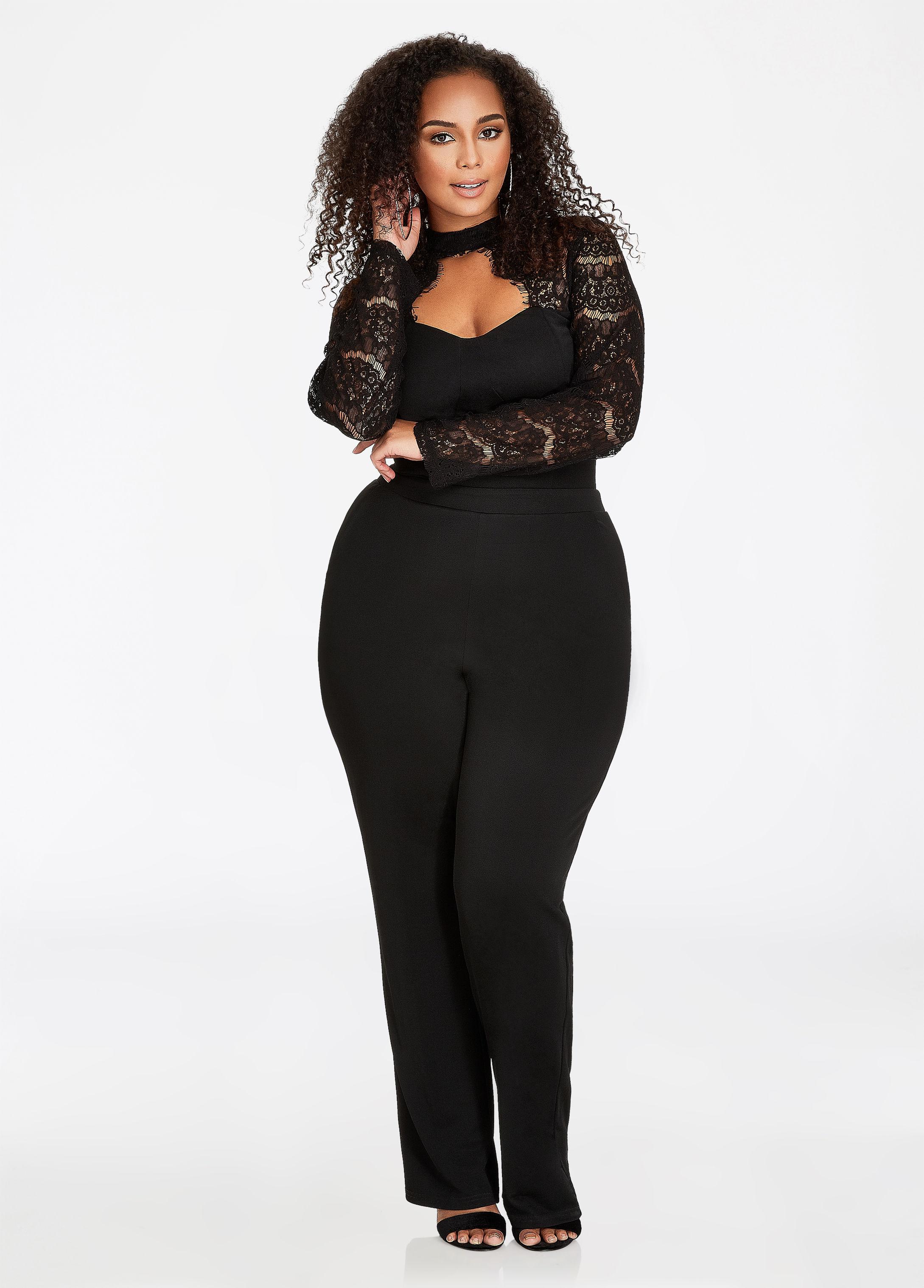ashley stewart black jumpsuit