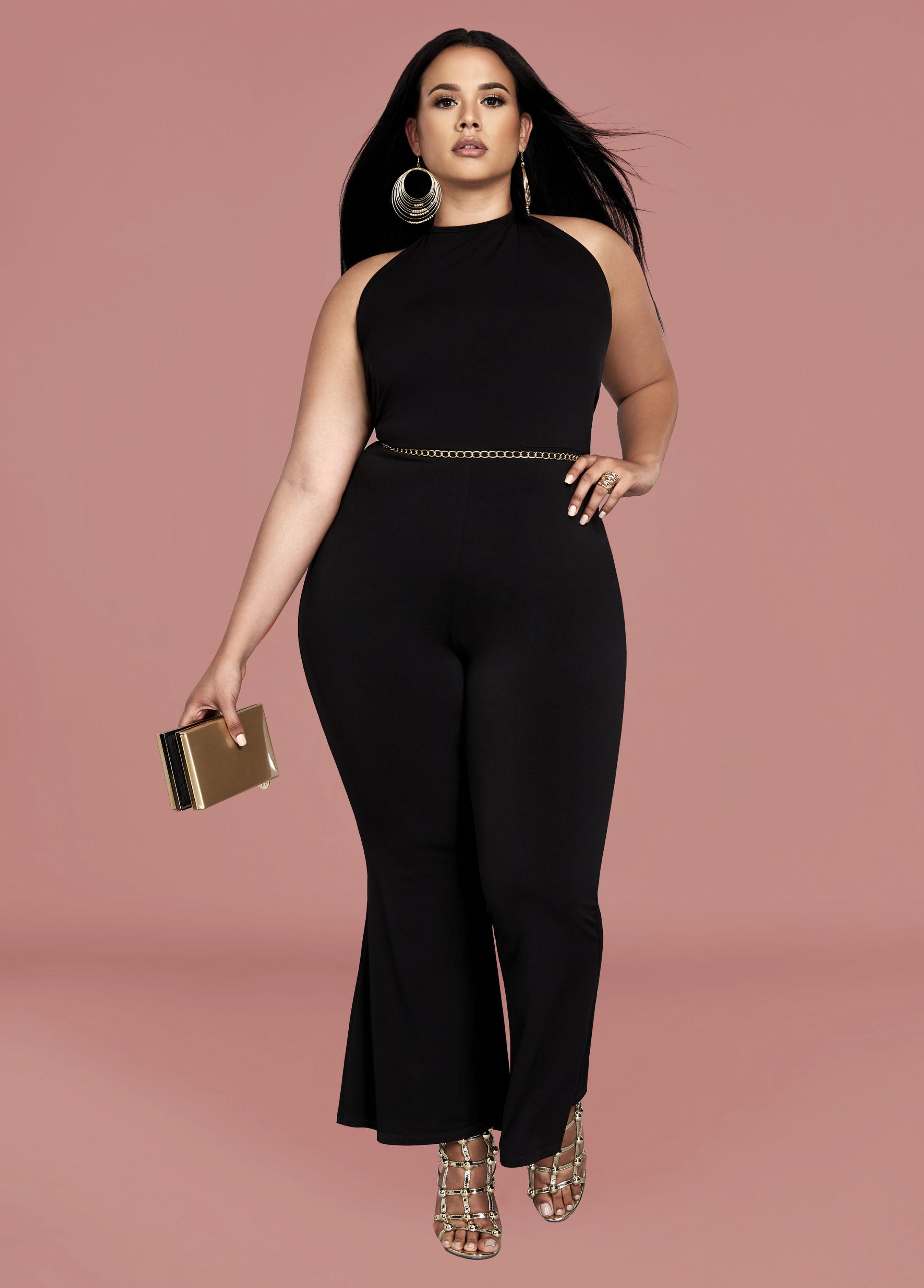 ashley stewart black jumpsuit