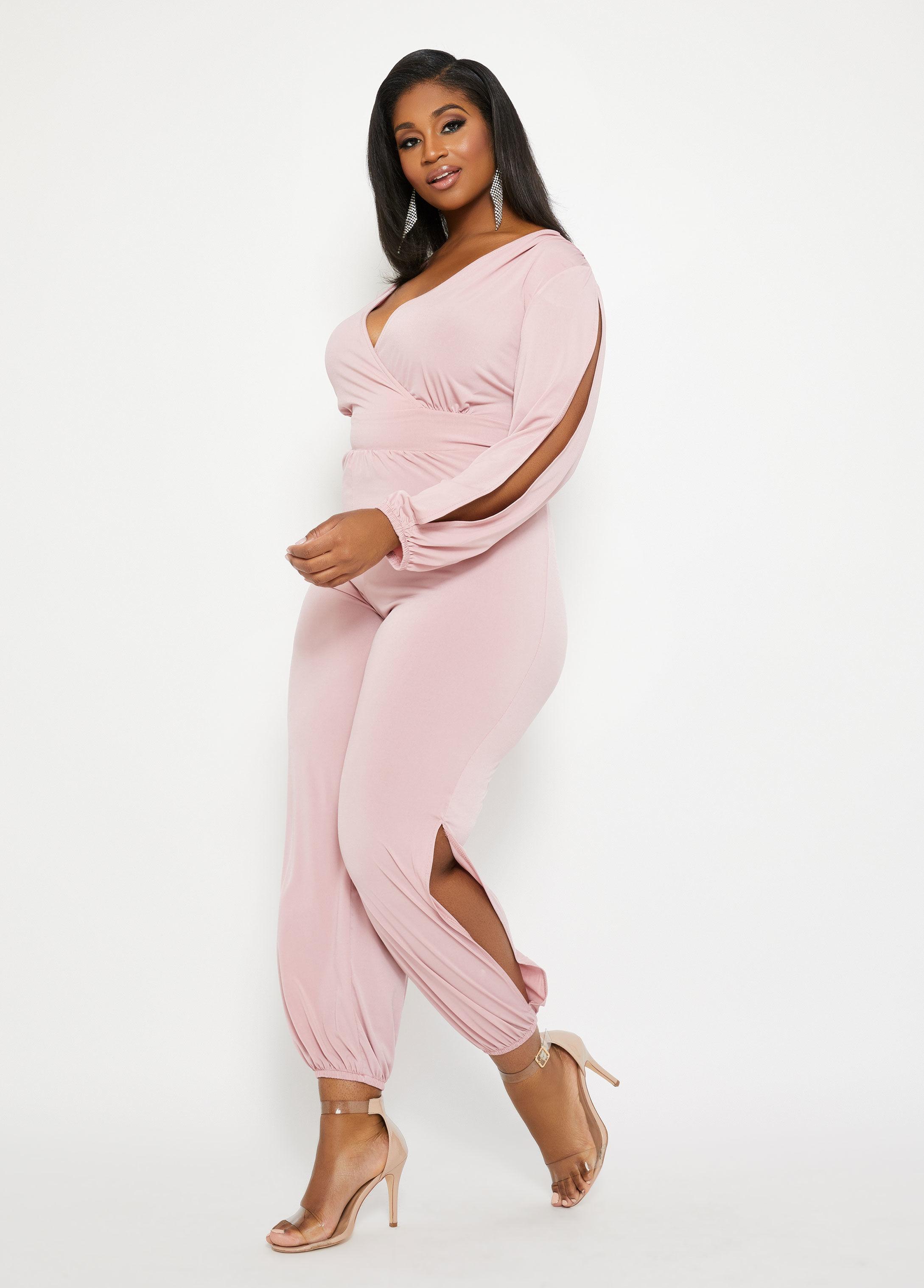 pink plus jumpsuit