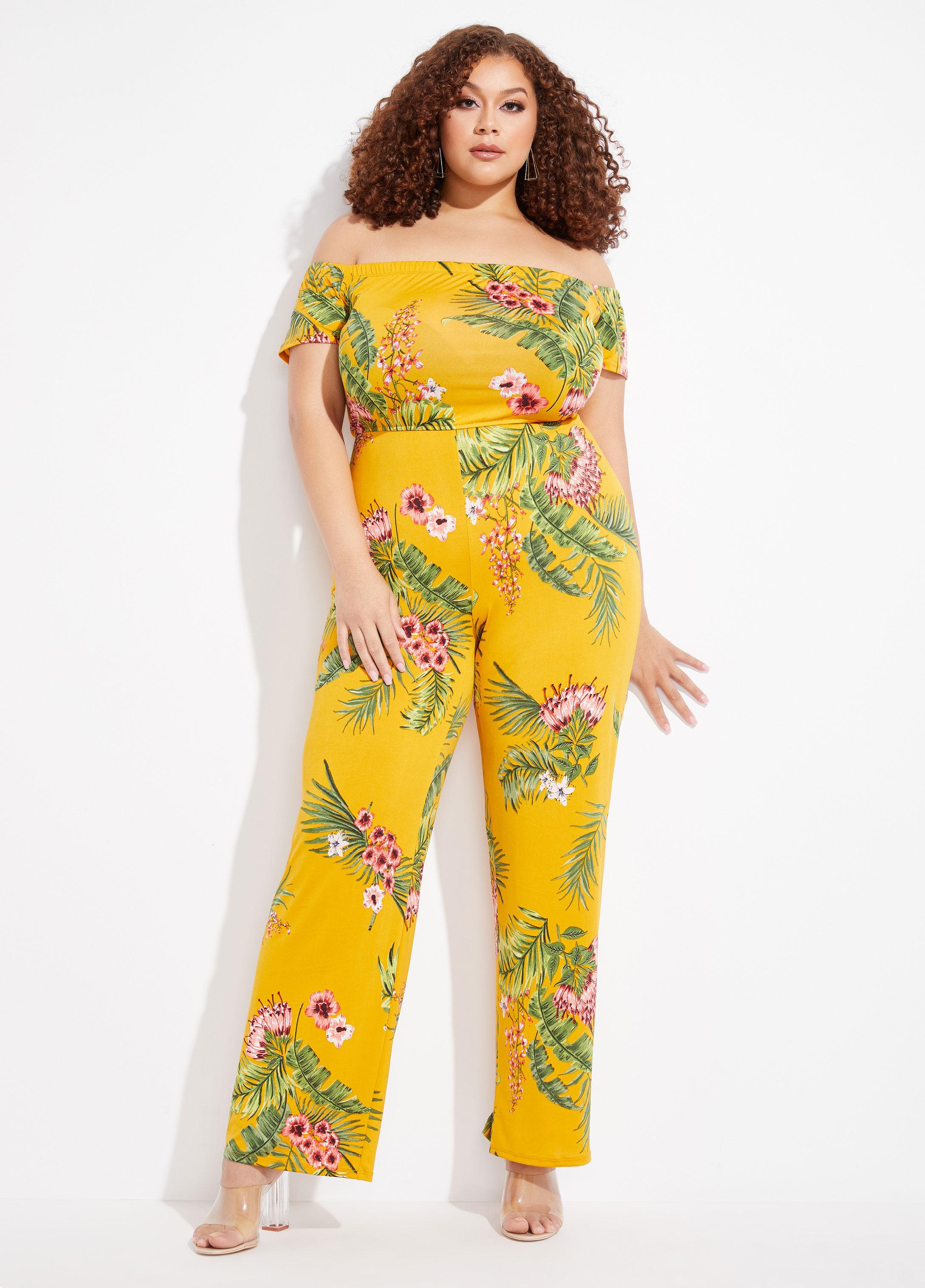 plus size mustard jumpsuit