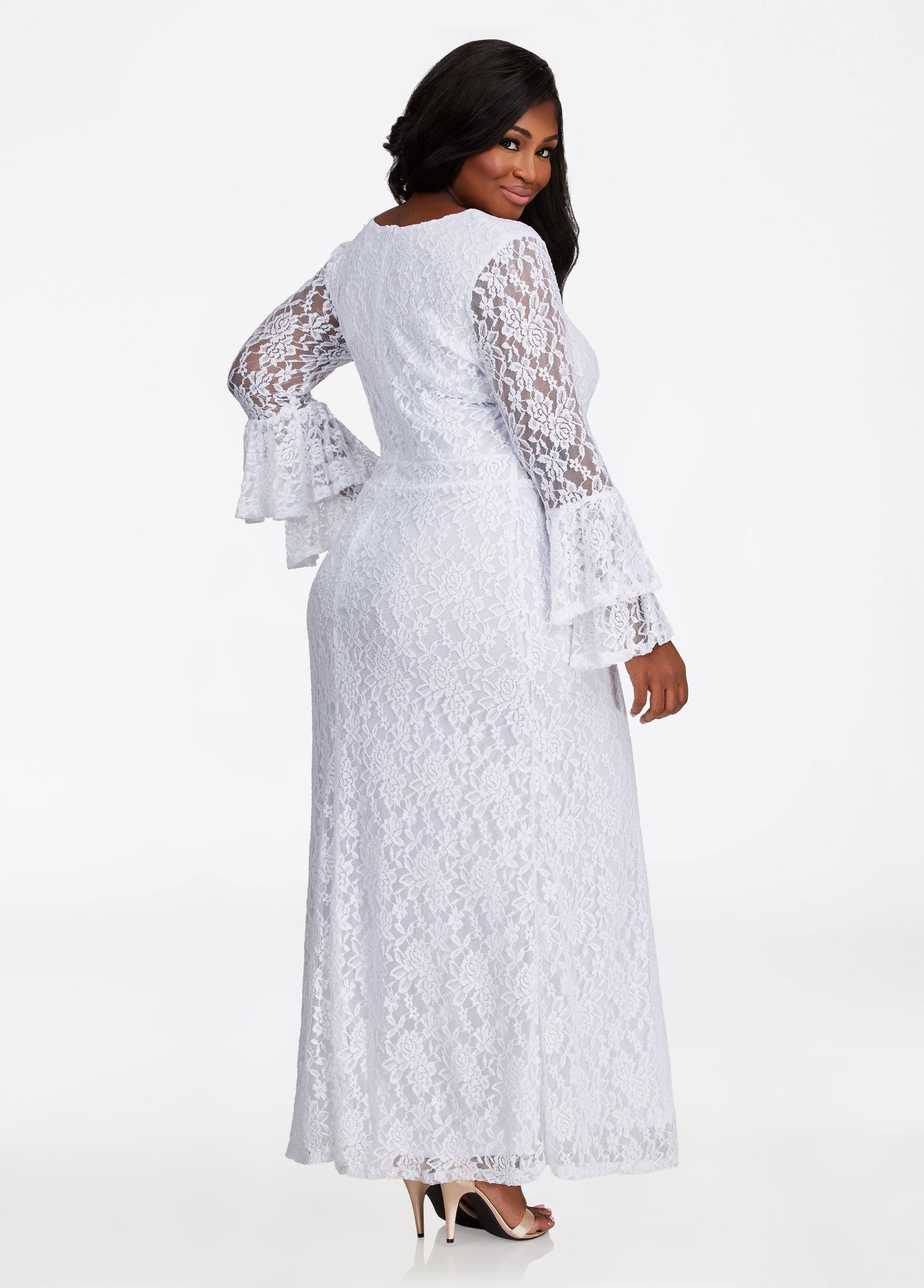 ashley stewart white dress