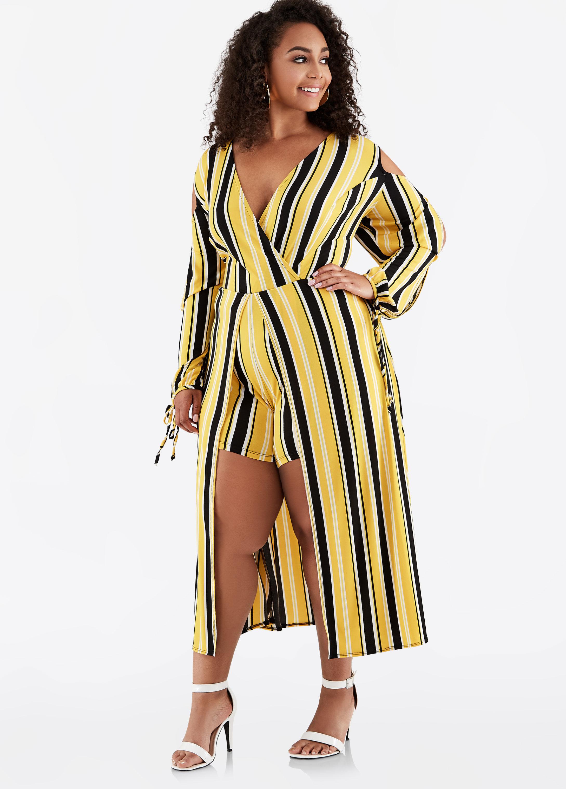 plus size romper with maxi skirt overlay