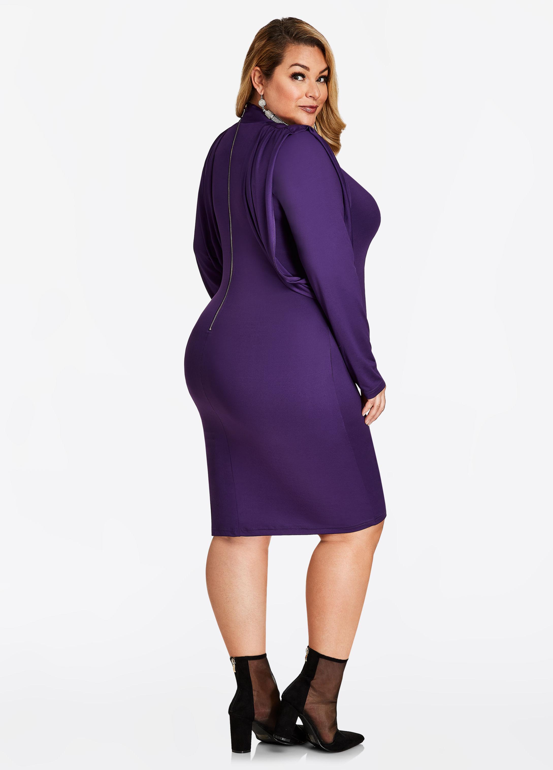 ashley stewart purple dresses