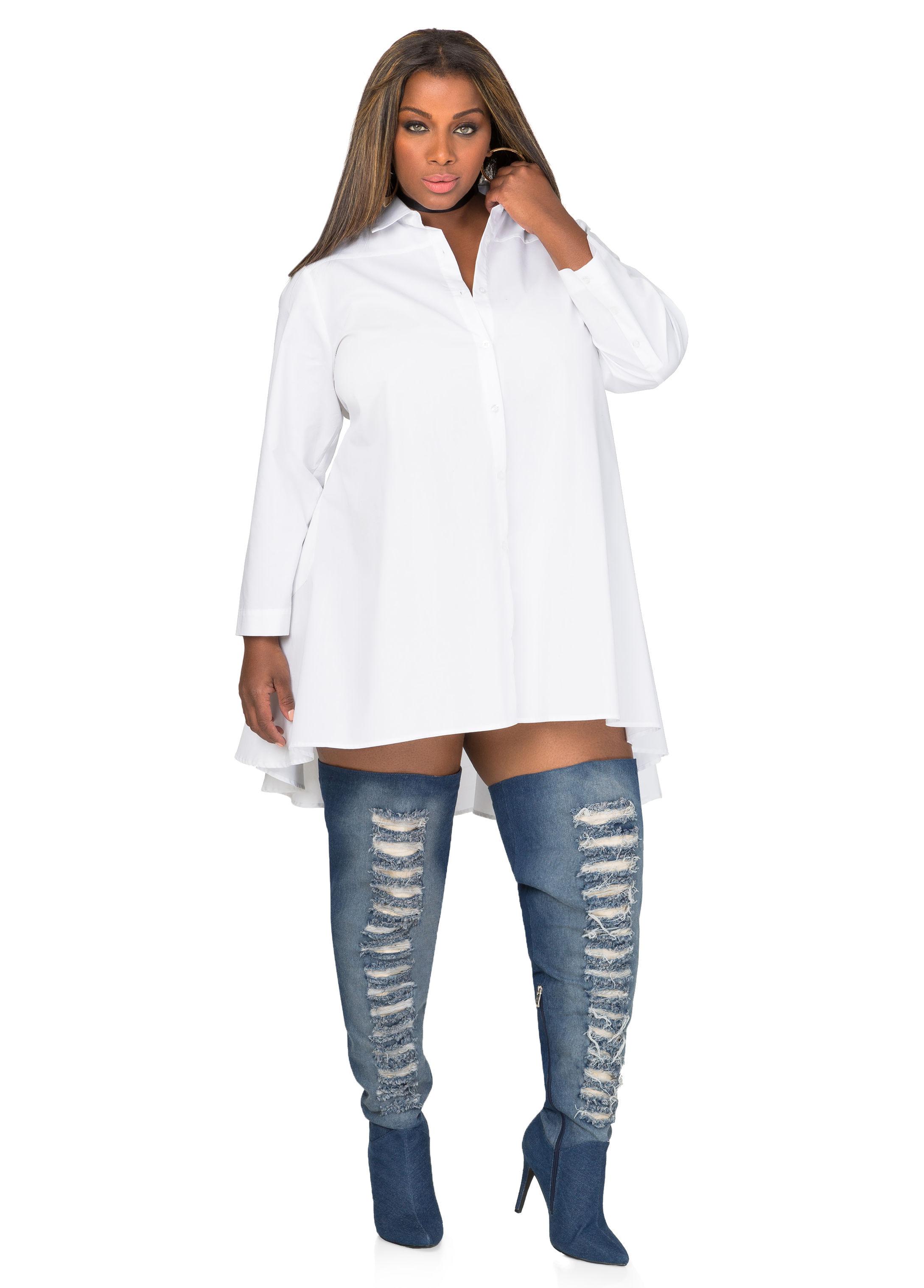 wide calf denim boots
