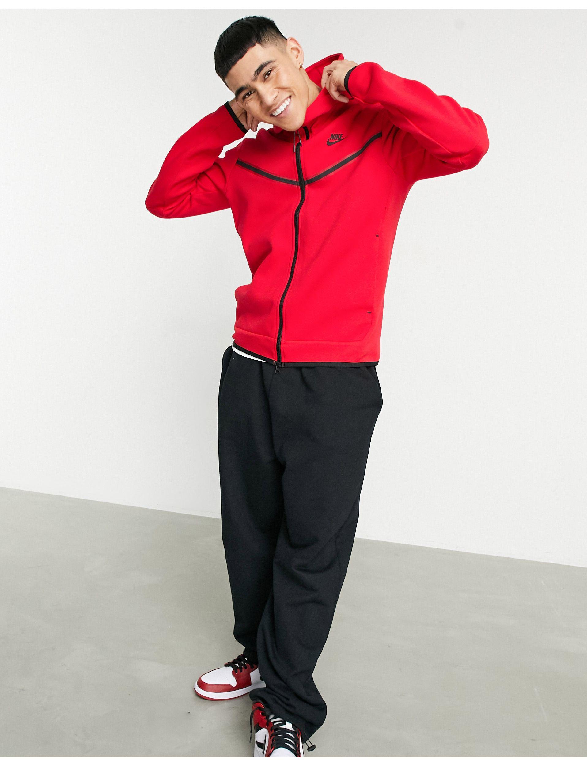 Nike Sportswear Tech Fleece Hoodie Gym Red/Black Men's - US