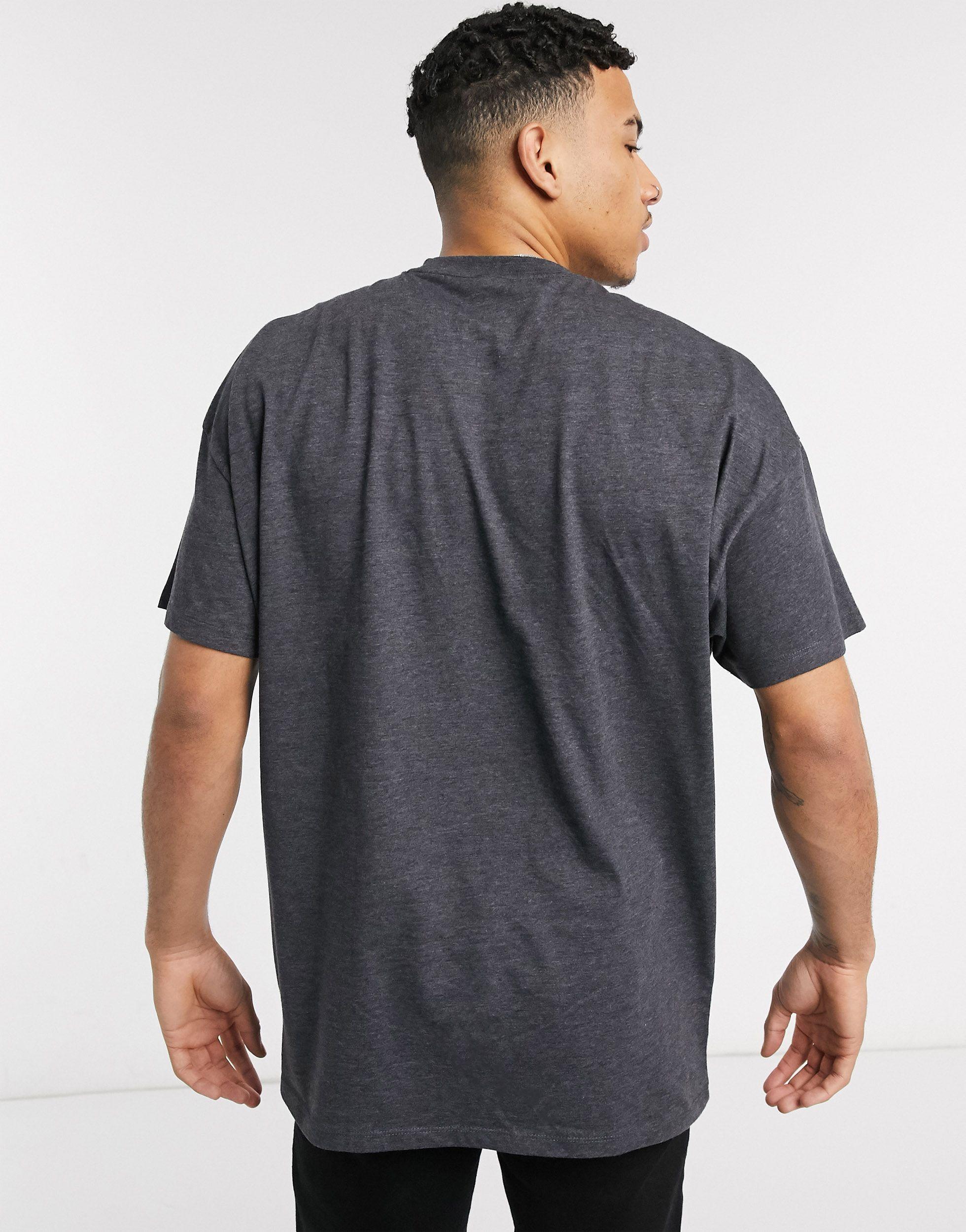 ASOS Oversized Longline Tshirt With Crew Neck in Gray for Men Lyst