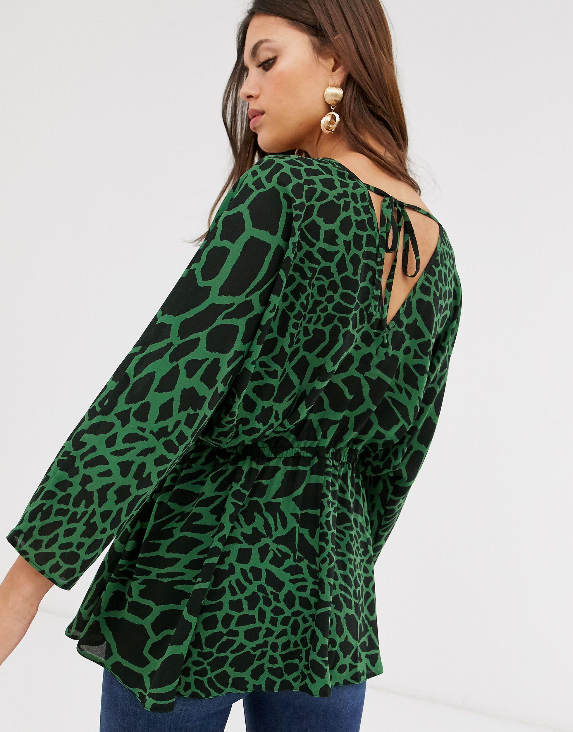 green batwing top