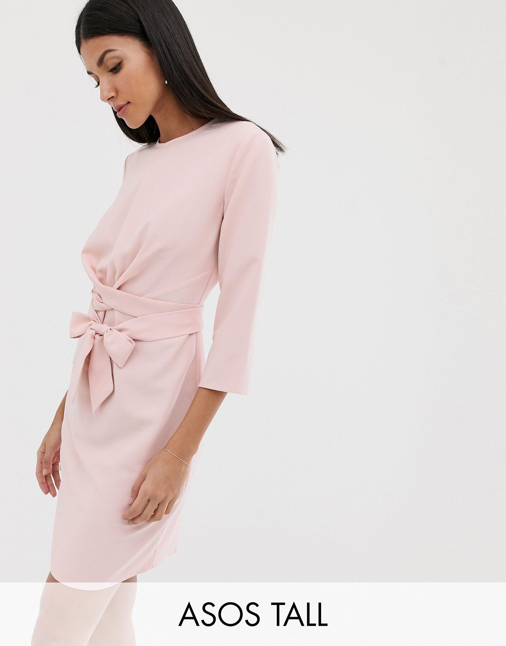 asos design tie wrap around mini dress