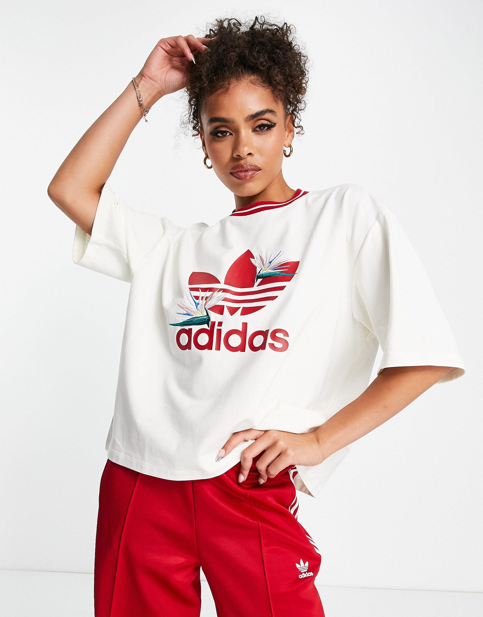 adidas Originals X Thebe Magugu Loose Fit T-shirt in White | Lyst