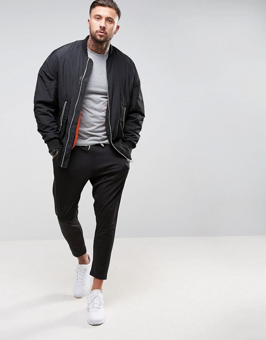 ASOS Tapered Cropped Jogger In Poly Tricot in Black for Men Lyst Canada