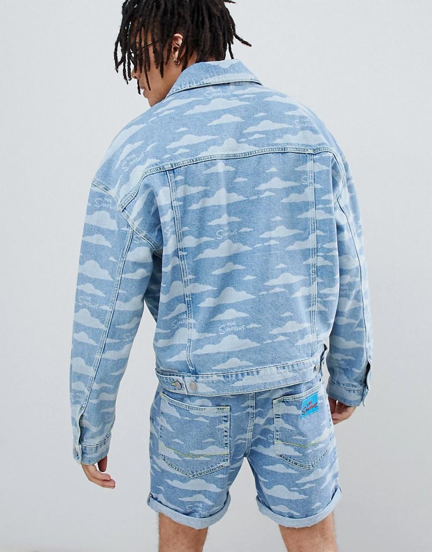 Giacca di jeans con motivo a nuvole effetto consumatoASOS in Denim da Uomo  colore Blu | Lyst
