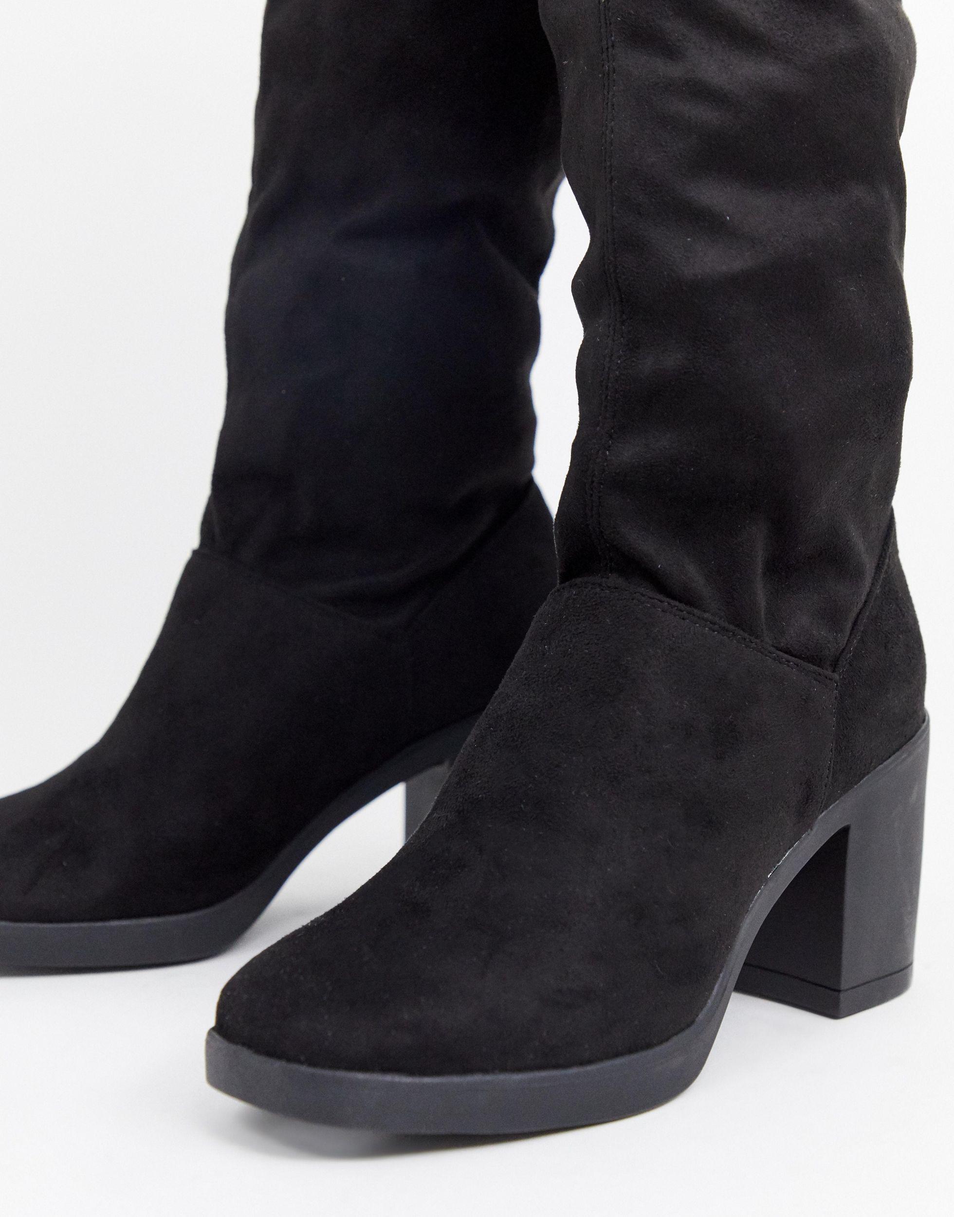 new look over the knee chunky heeled boot