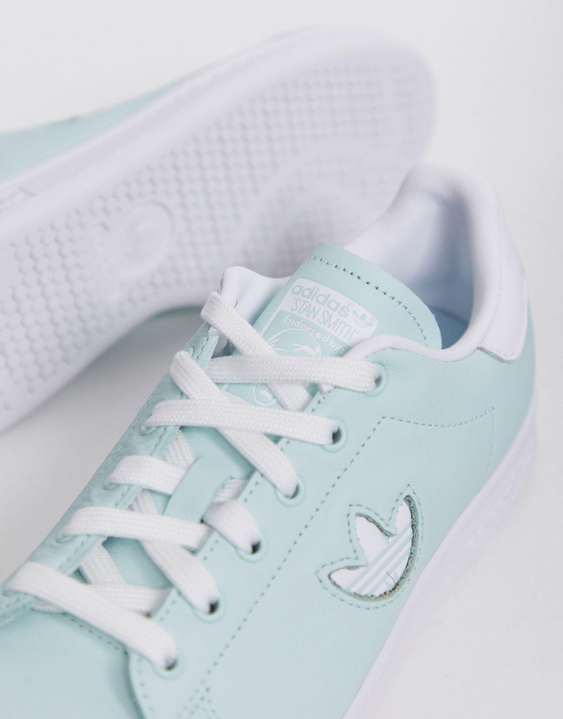 adidas Originals Leather Mint Stan Smith With Trefoil in Green - Lyst