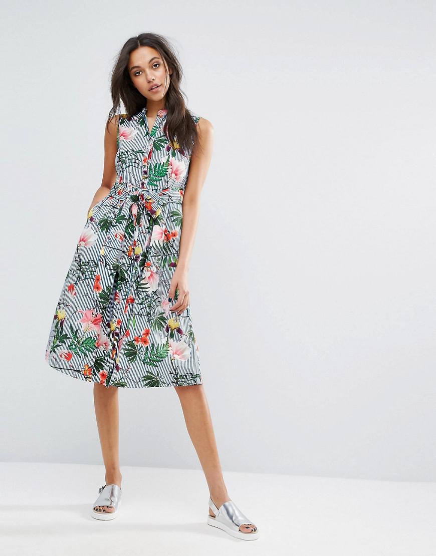 tropical print dress mango