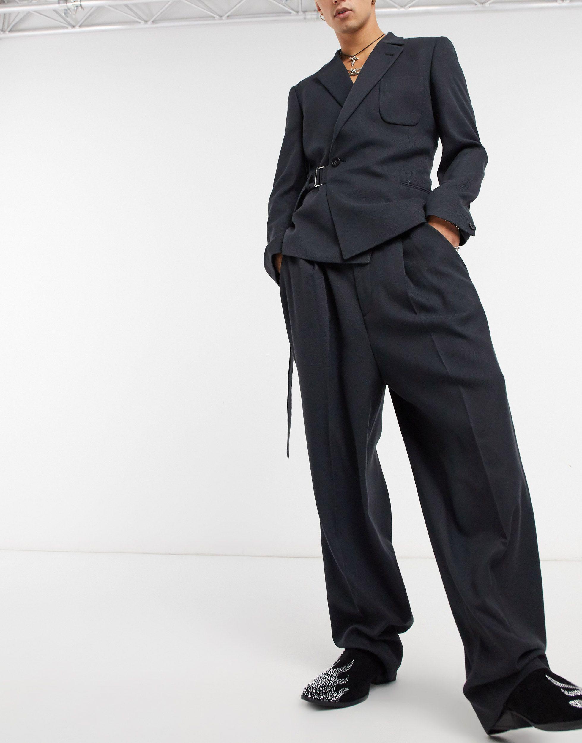 Pantaloni da abito a palloncino vita altaASOS in Materiale sintetico da Uomo  colore Blu | Lyst