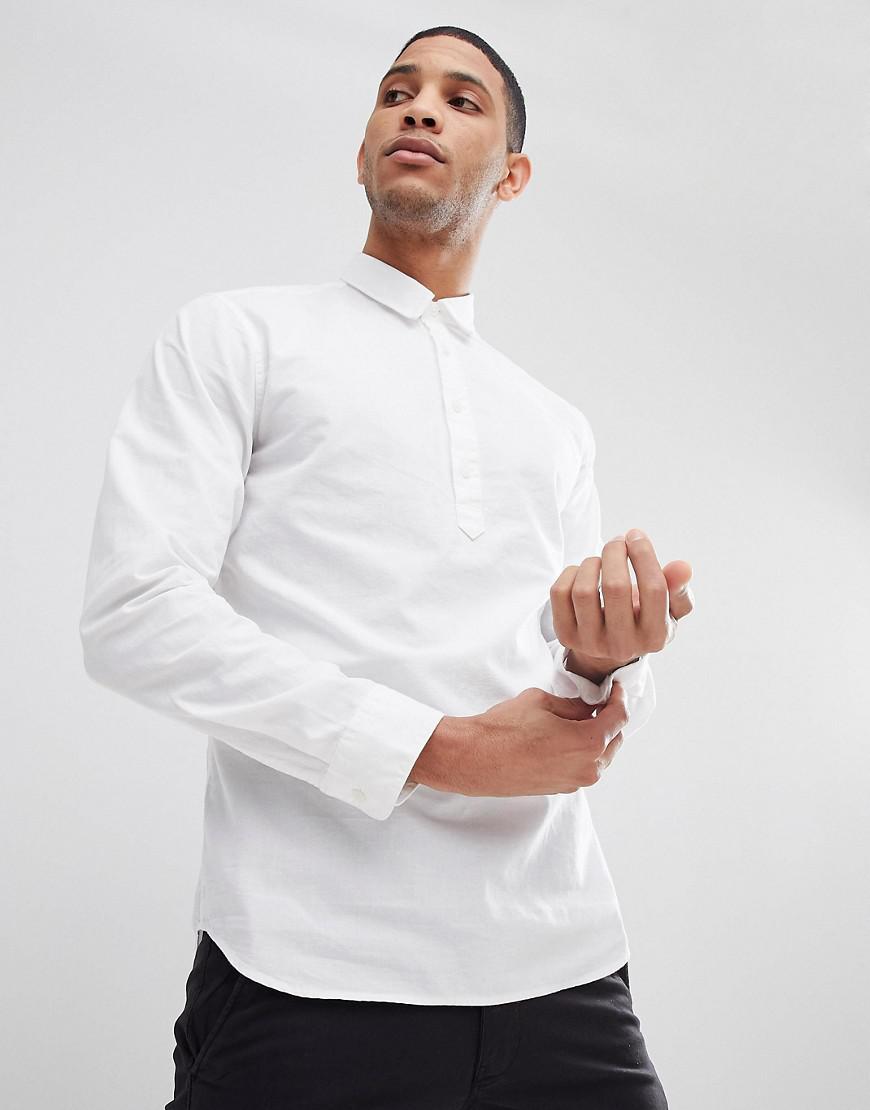 Half Placket Regular Fit Linen Shirt 