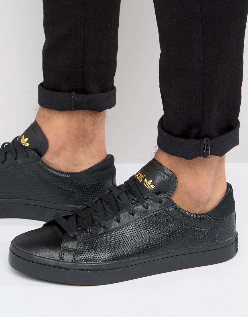 adidas court vantage leather black