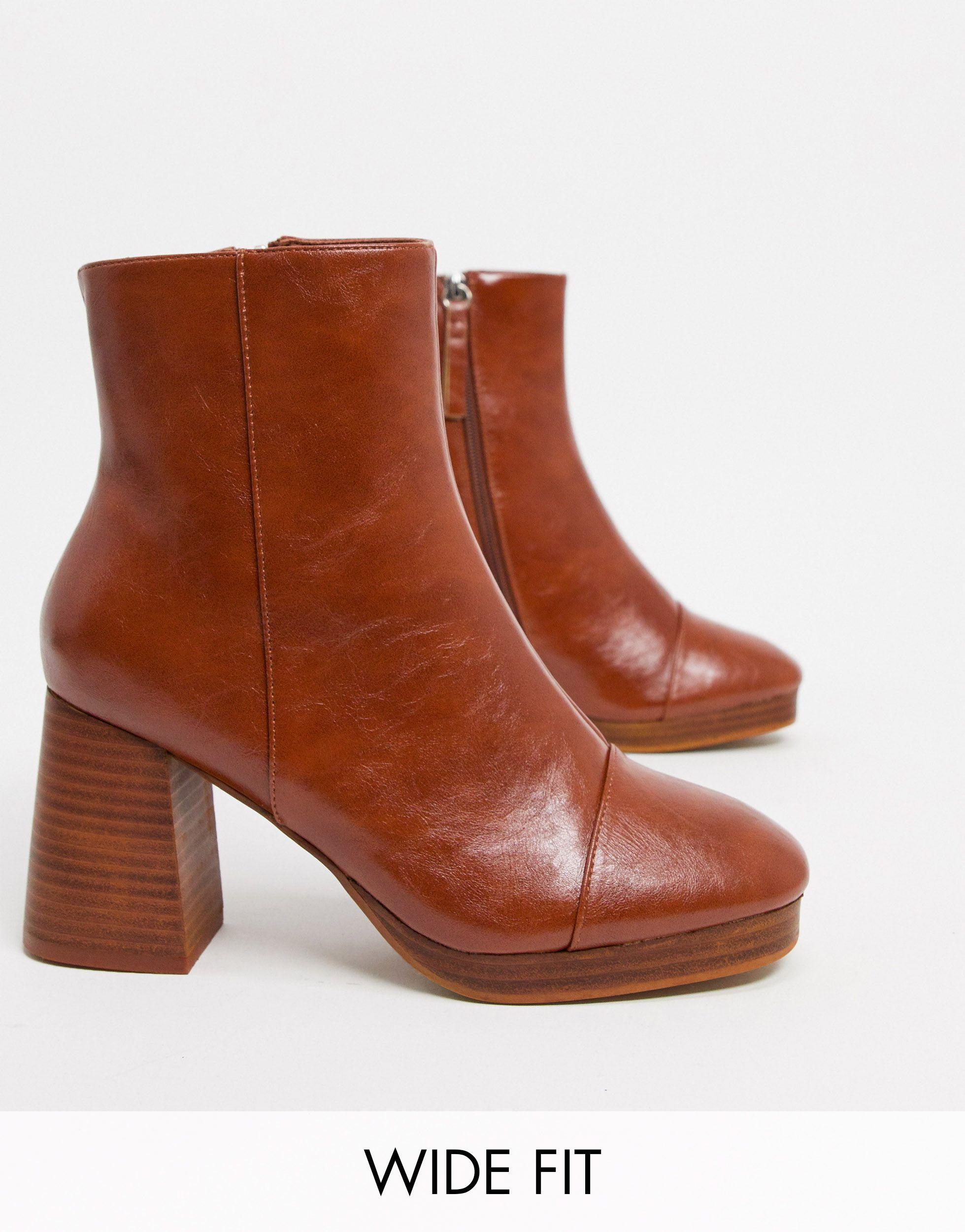 wide fit platform boots