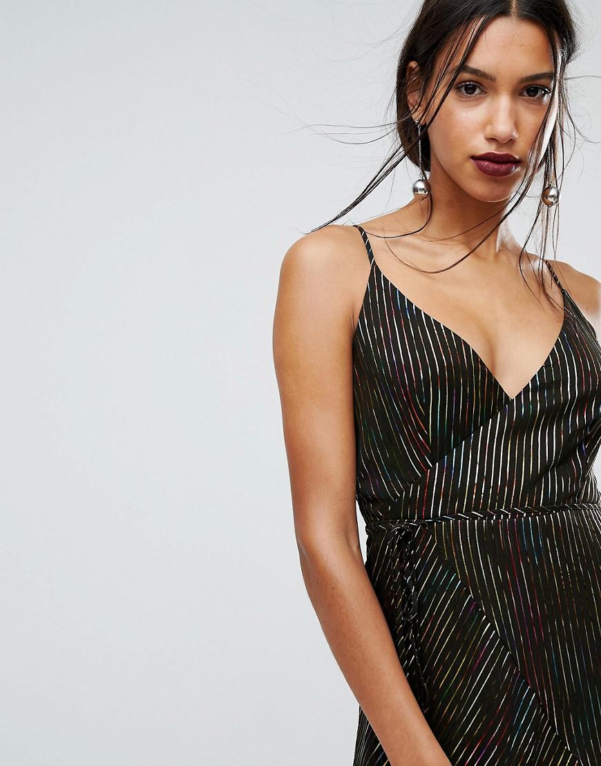warehouse rainbow stripe dress