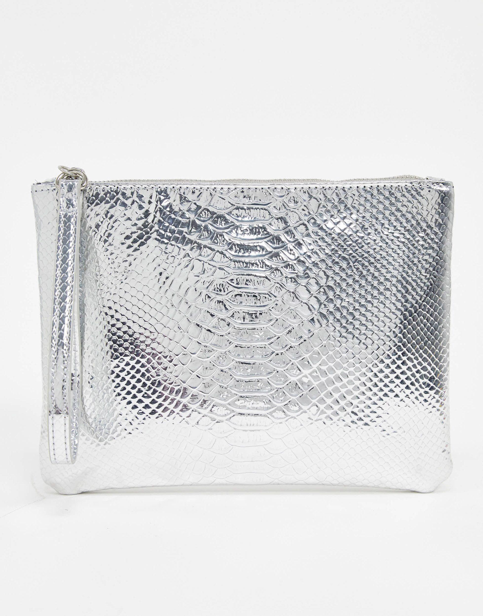 asos silver bag