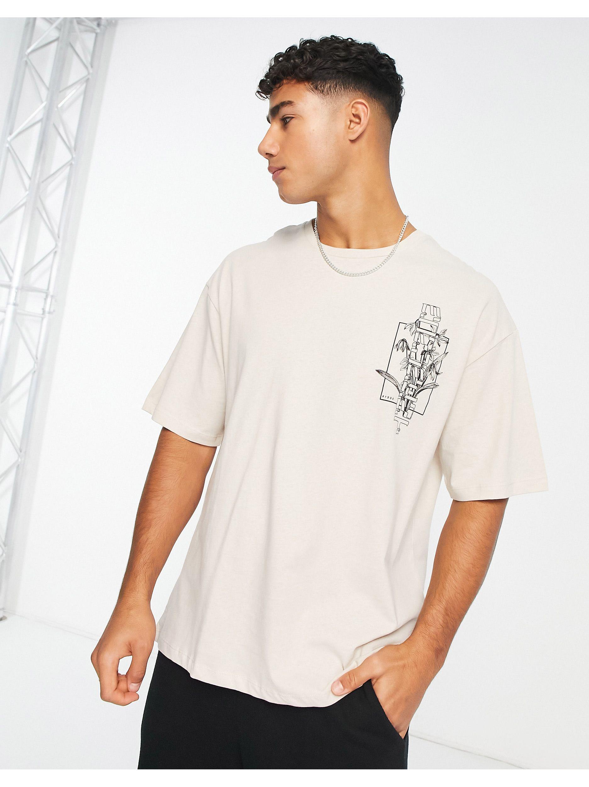 Jack & Jones Originals Oversized T-shirt With Flower Back Print in White  for Men | Lyst