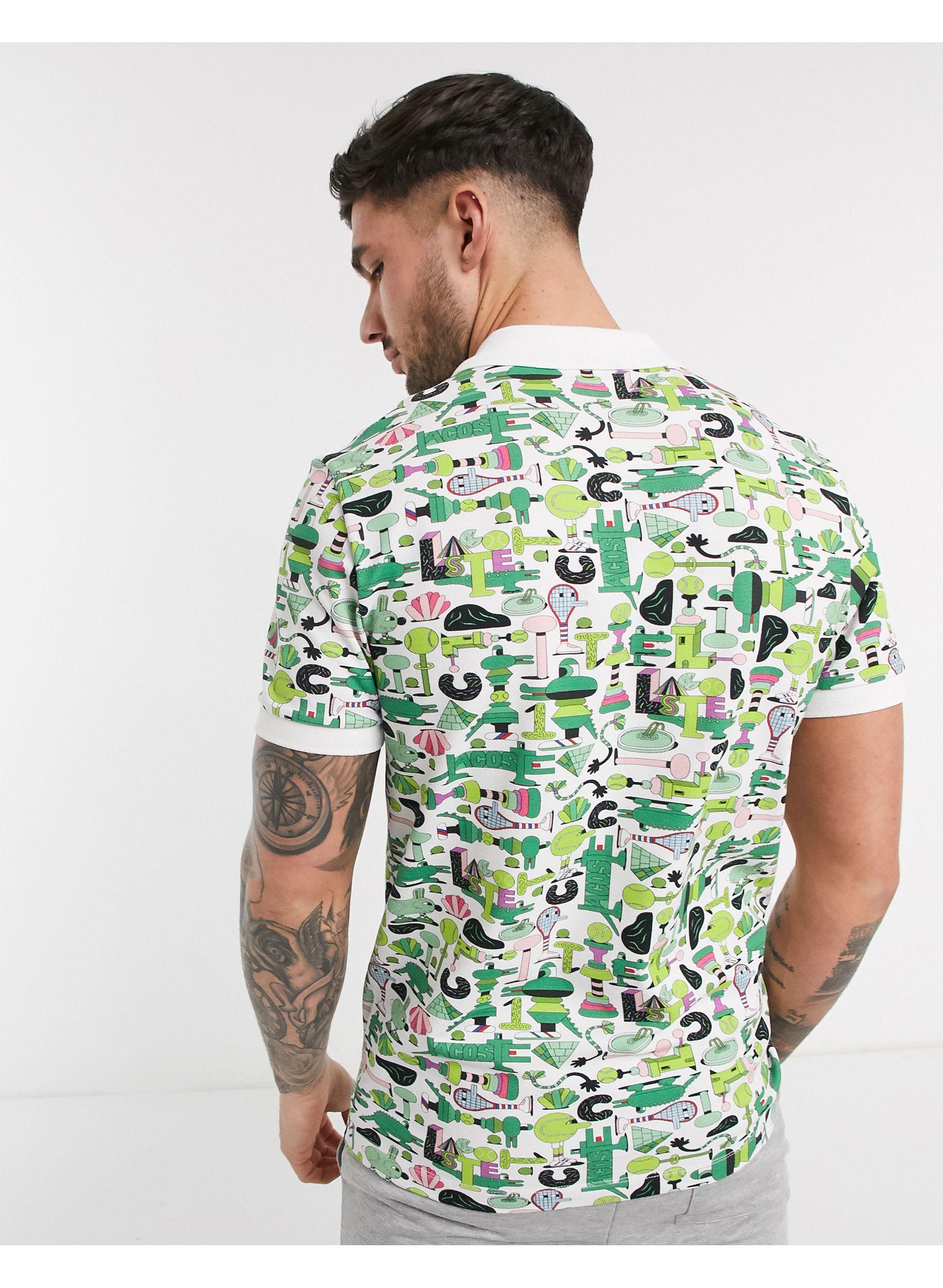 X Jeremyville - Polo imprimé en piqué Lacoste pour homme en coloris Vert |  Lyst