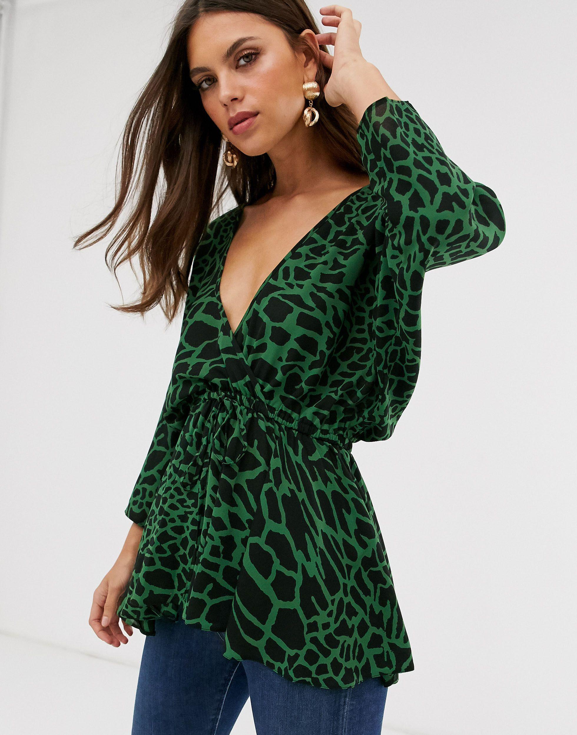 green batwing top