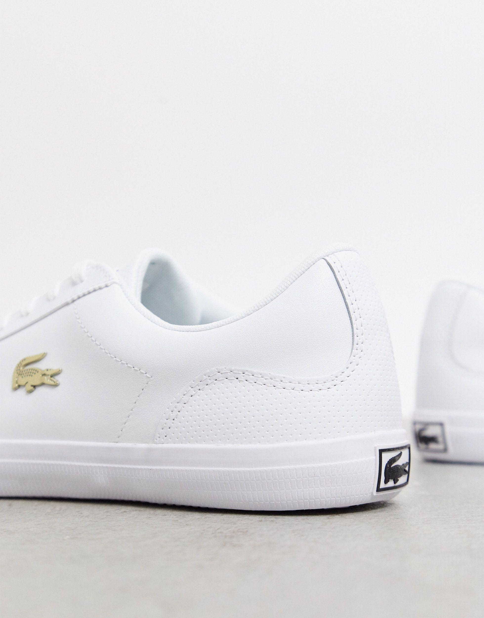 Lerond Gold Croc Sneakers in White for Lyst