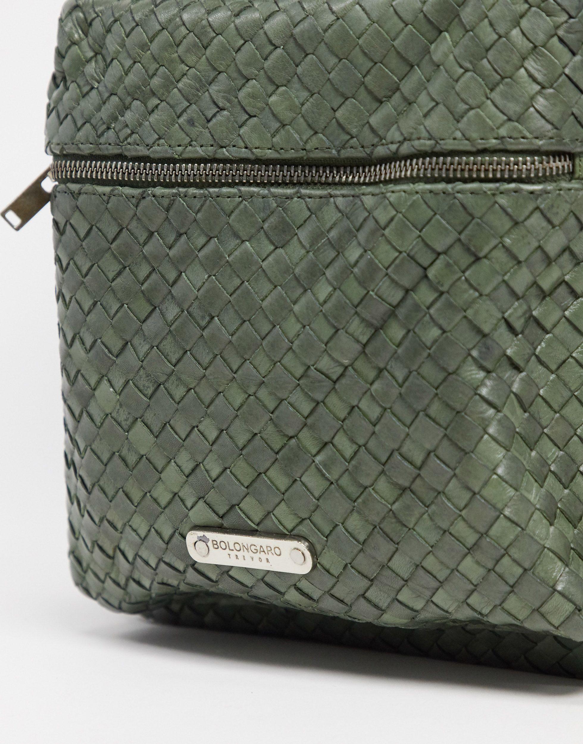 braided leather backpack