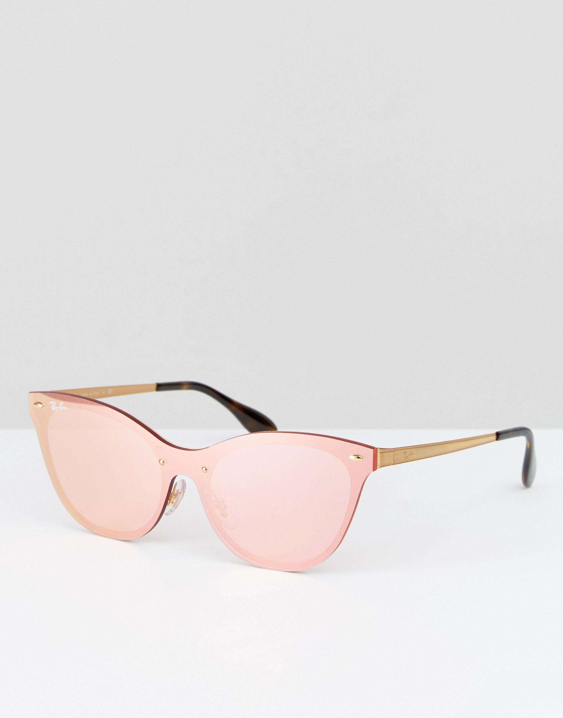 Ray-Ban Ray Ban Flat Lens Cateye Sunglasses in Pink | Lyst