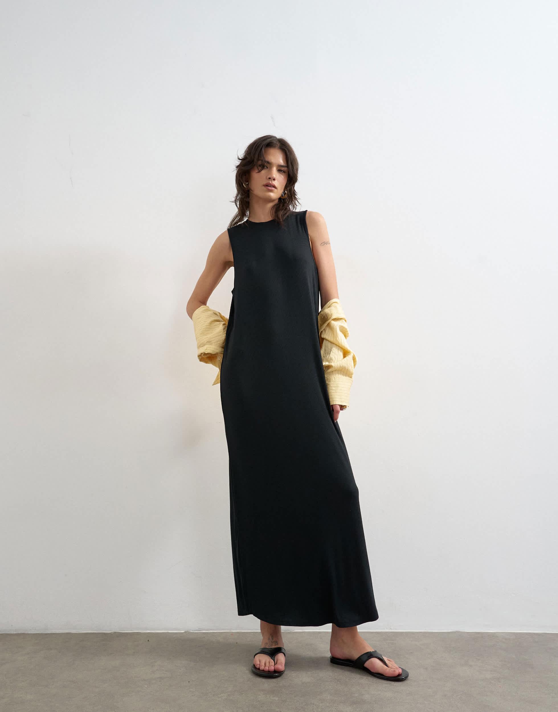 chinese dress ladies Favorite Daughter The Favorite Linen Dress | Black | Size 10